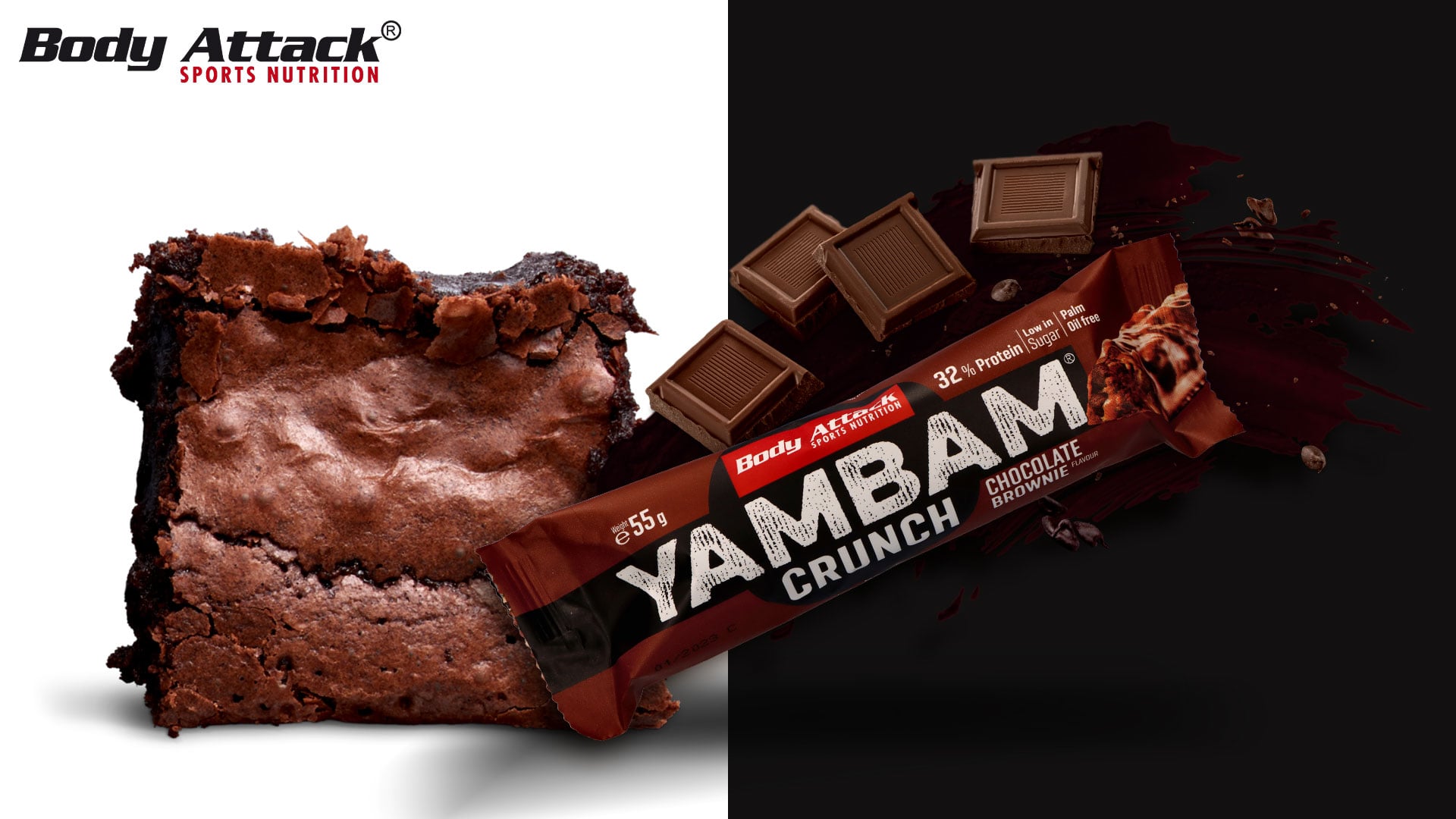 BODY ATTACK Yambam Crunchy - 55g protein bar