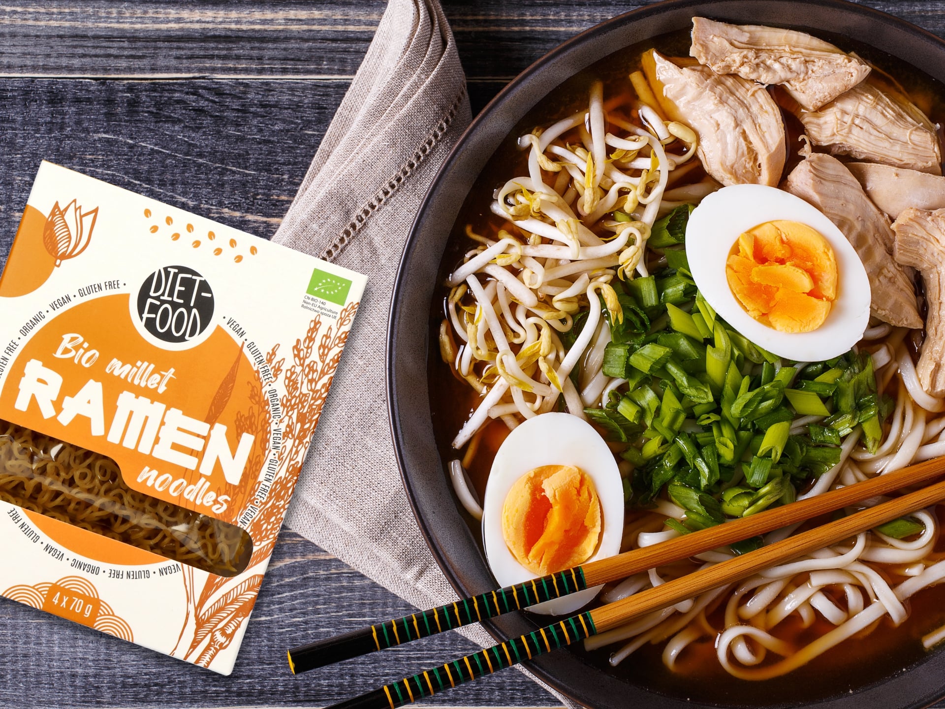 diet food bio millet ramen noodles 4x70g