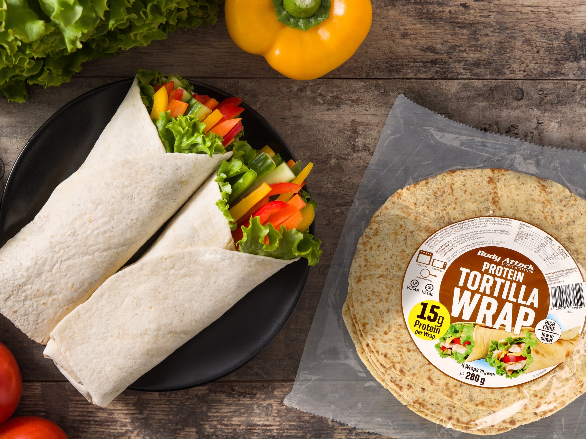 BODY ATTACK Protein Tortilla Wraps (4 wraps) - 280g