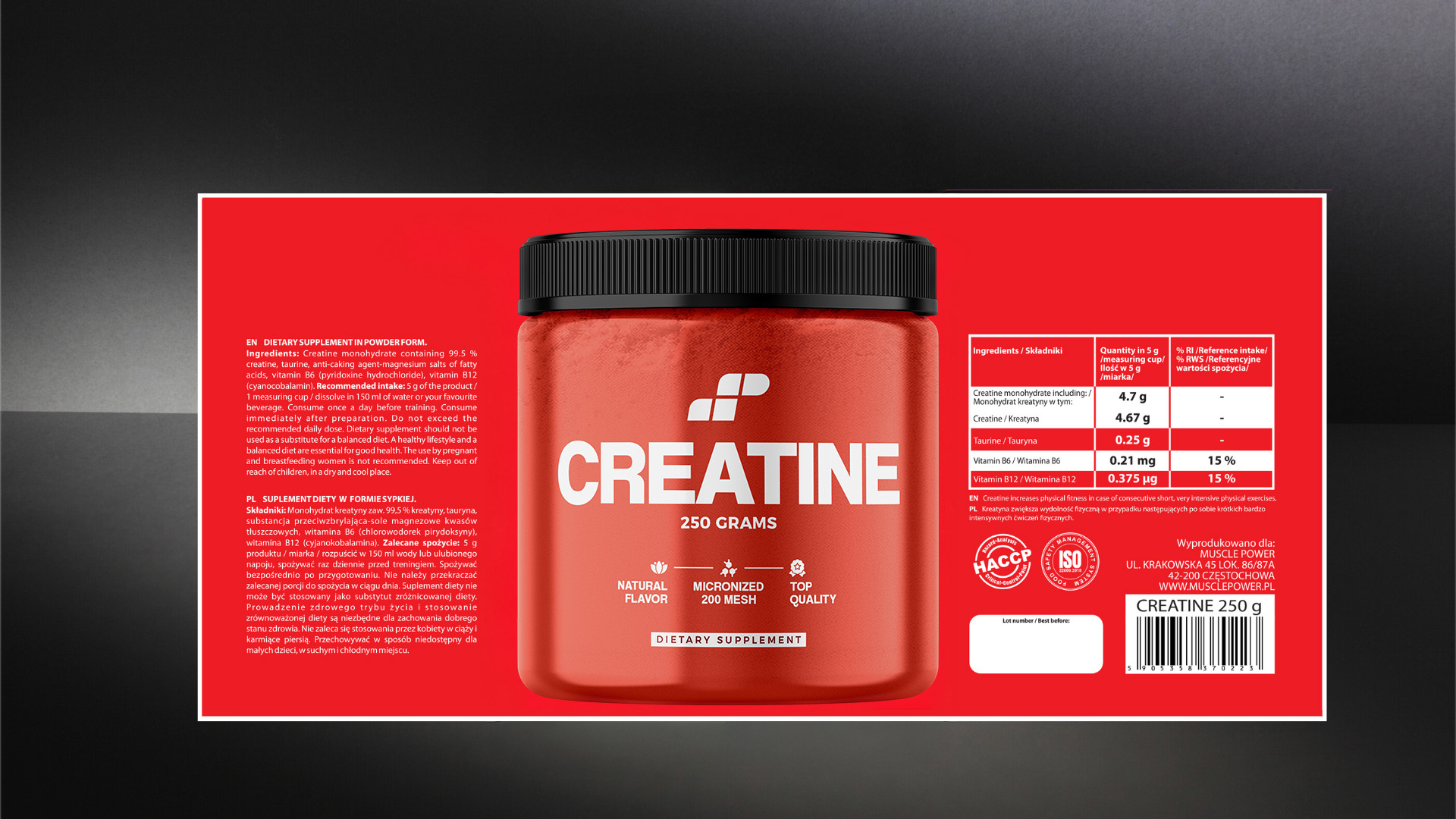 MP Sport - monohydrate de créatine micronisé