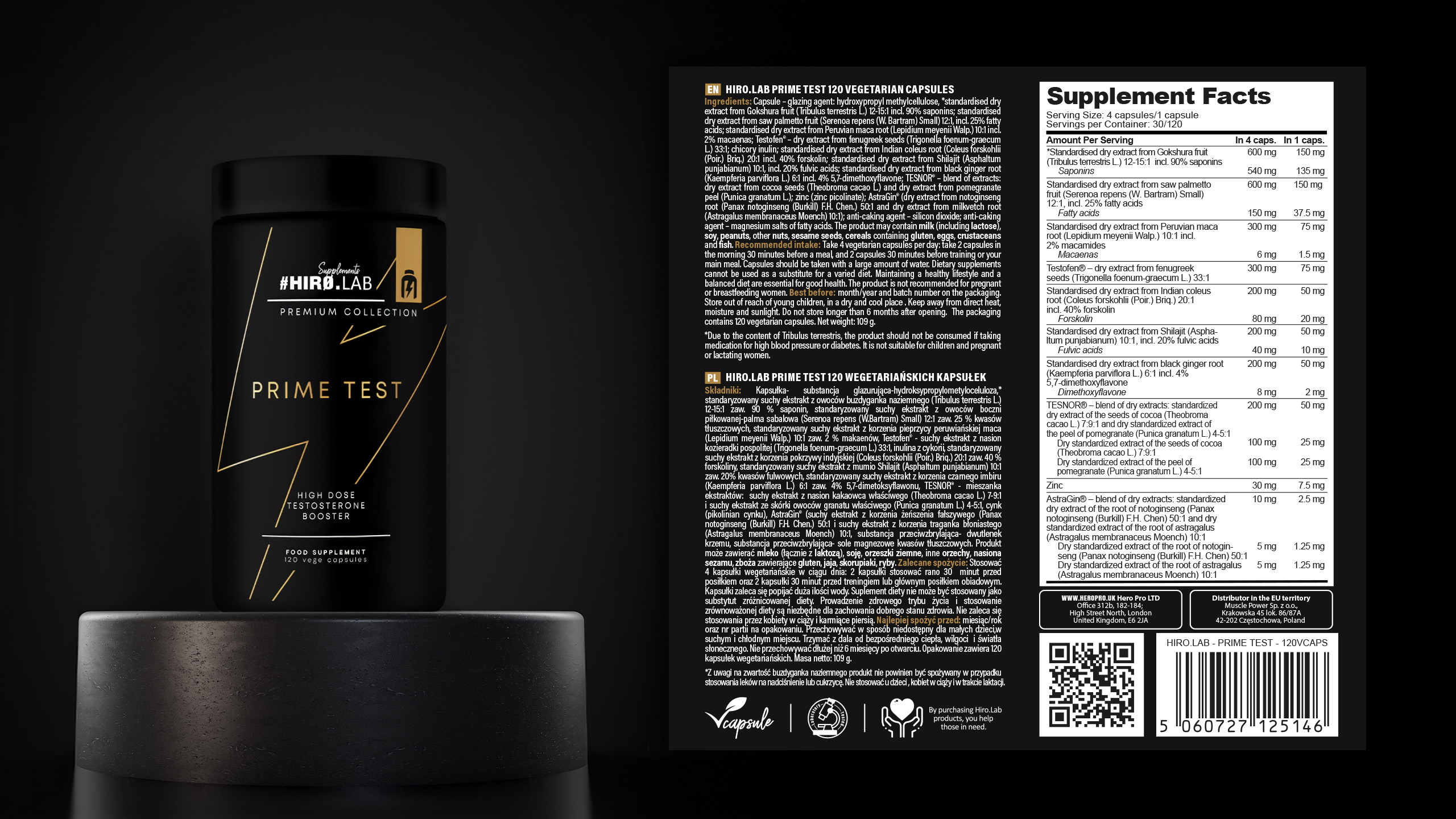 hirolab prime test 120 gélules