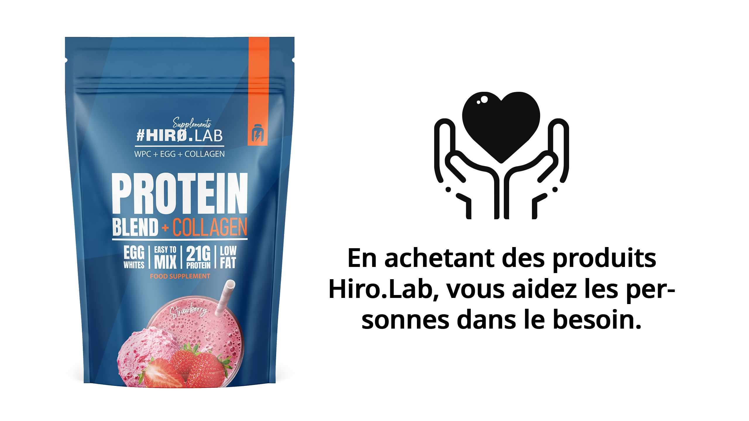 hiro.lab protein blend collagen strawberry 750g