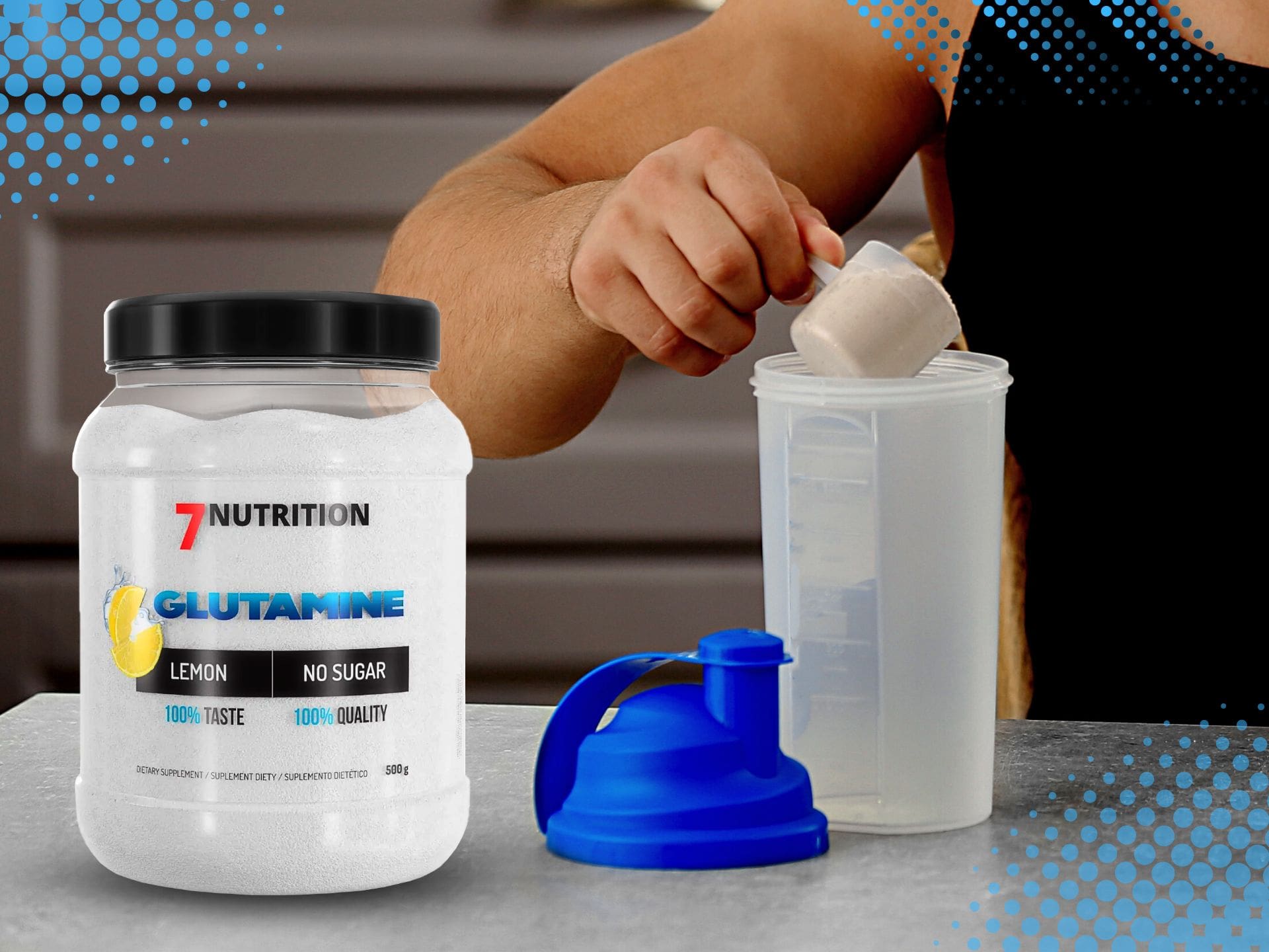 7NUTRITION Glutamine - 500g - Lemon glutamina