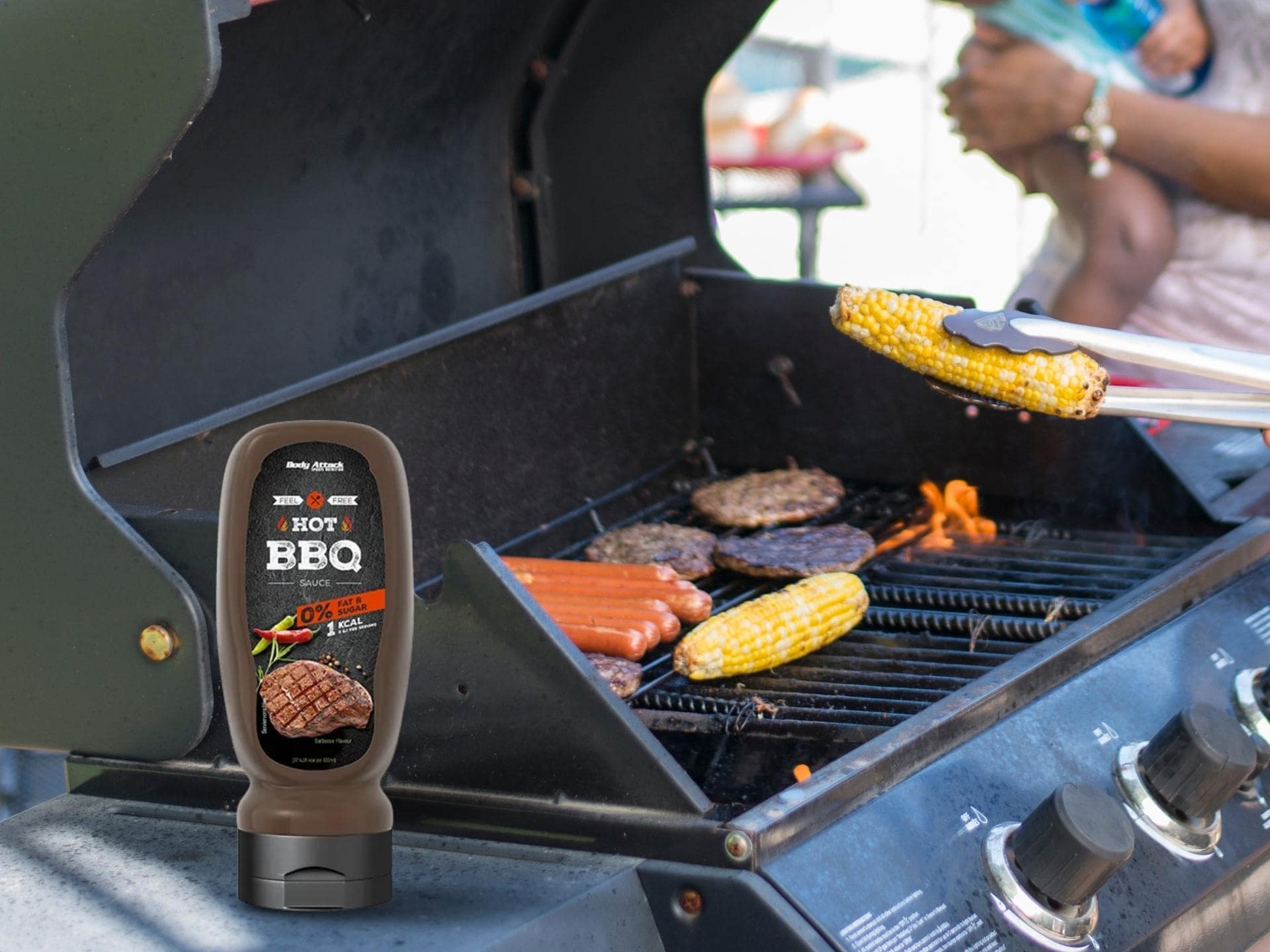 BODY ATTACK Hot BBQ Sauce - 320ml sos zero kca