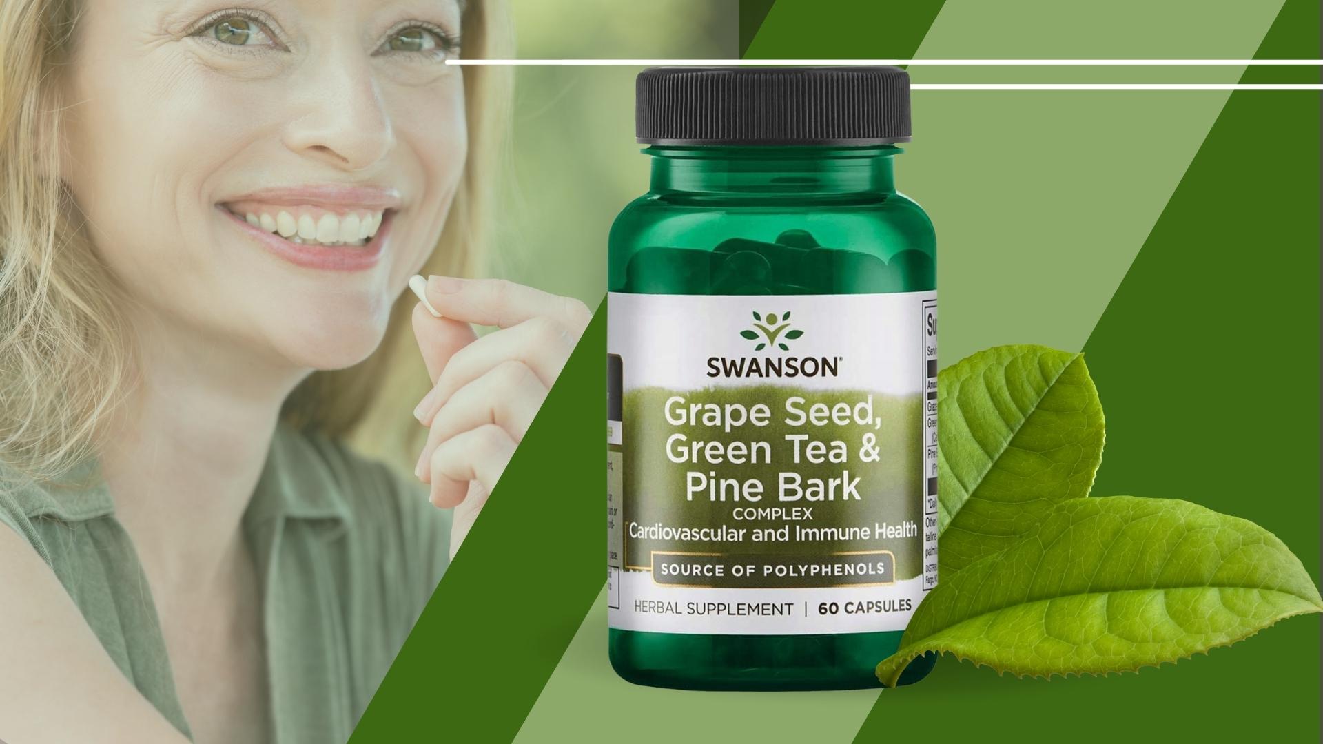 SWANSON Grape Seed Green Tea & Pine Bark - 60caps.