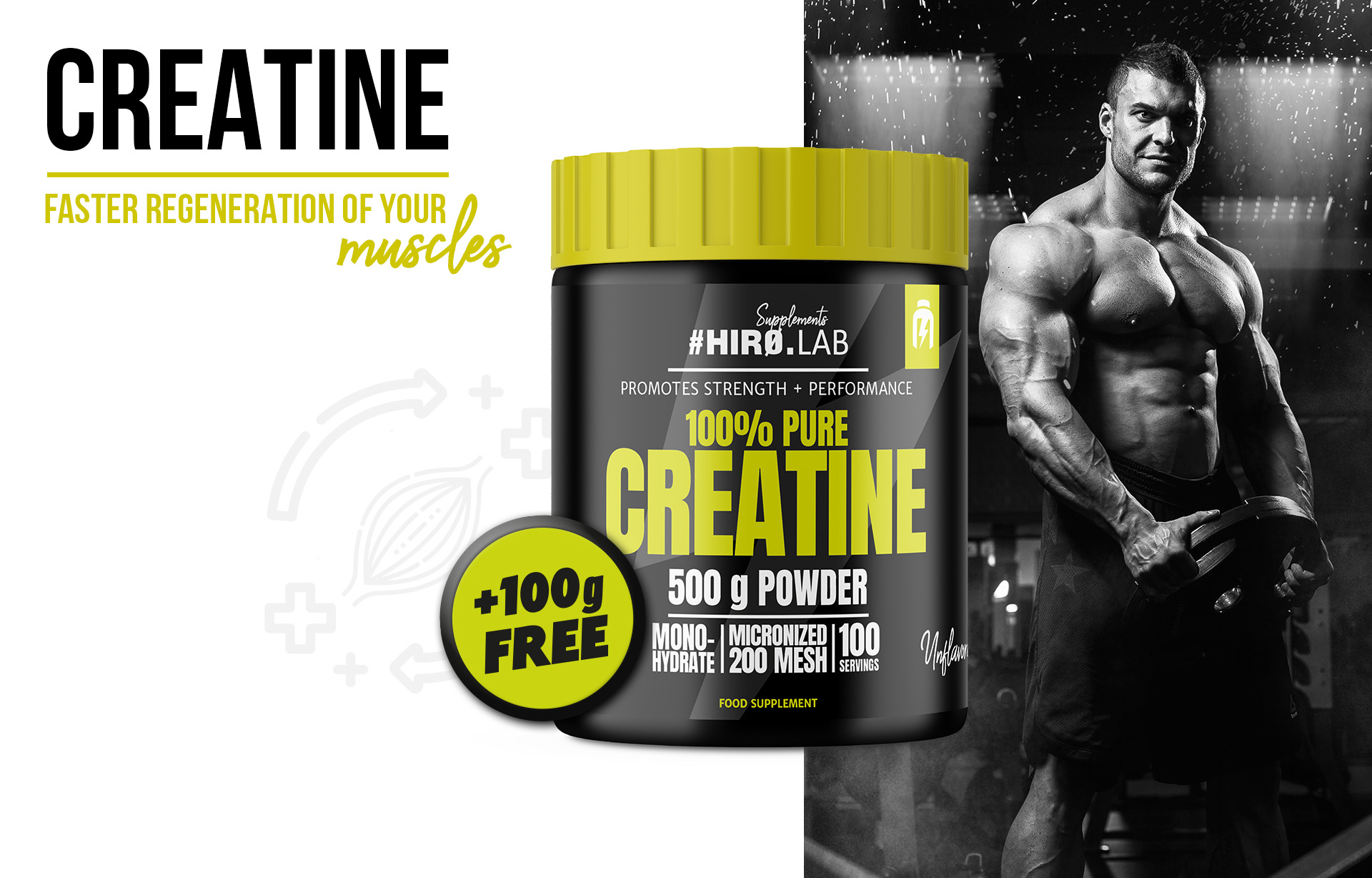Hiro.Lab - 100% pure Creatine - czysty monohydrat kreatyny 200 MESH