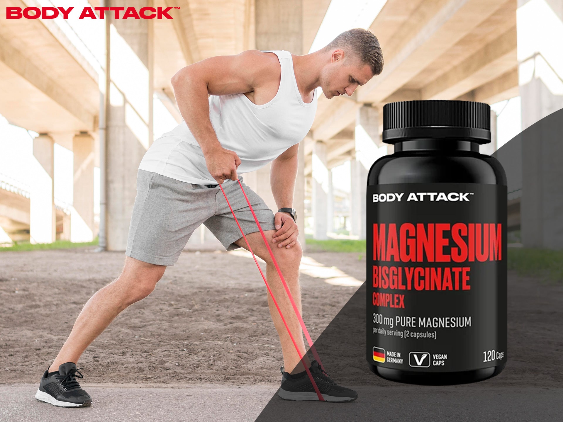 Body Attack - disglicynian magnezu - układ nerwowy, mięśnie, stres