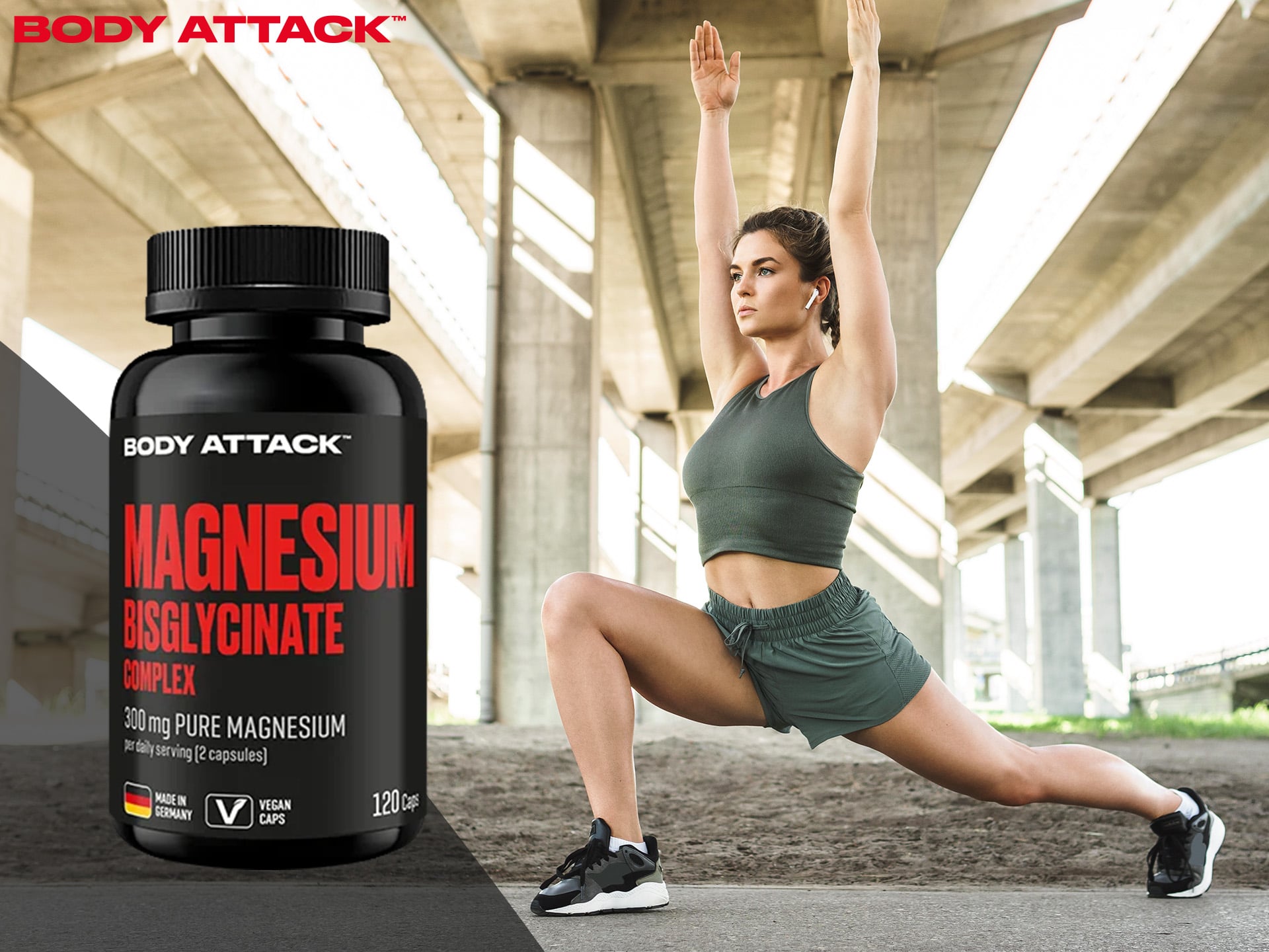Body Attack - disglicynian magnezu - układ nerwowy, mięśnie, stres