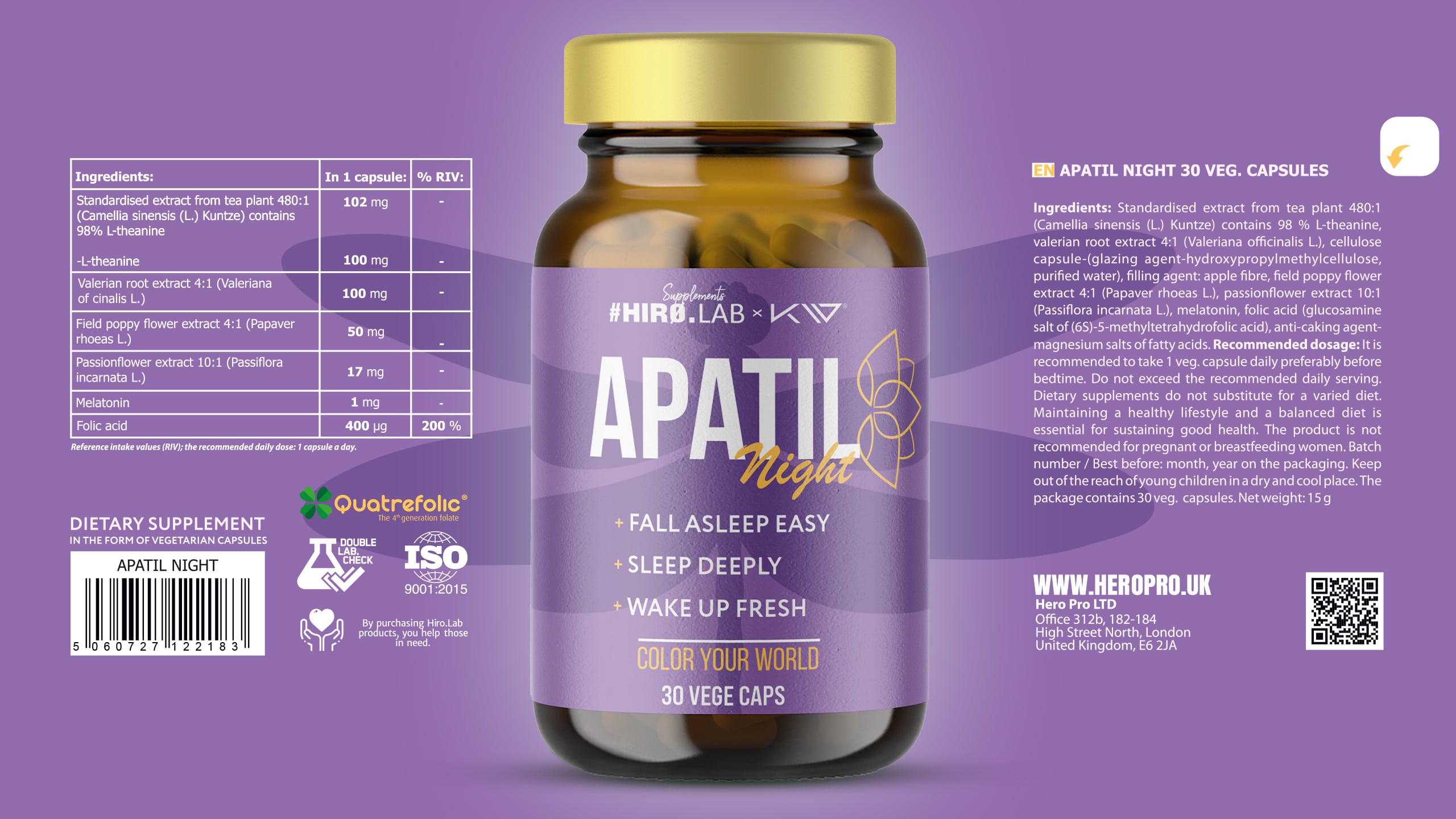 Hiro.Lab x Kamila Wybrańczyk - Apatil Night - supplément pour le sommeil
