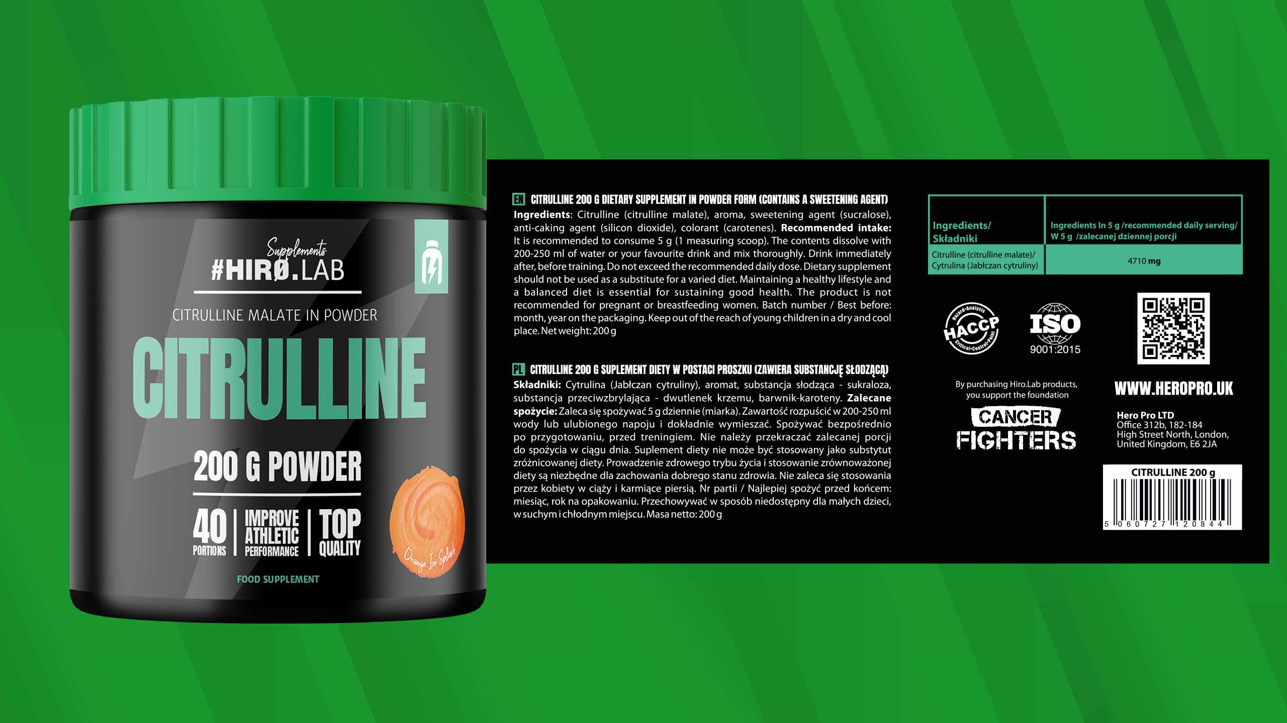 Citrulline - soutien à l'endurance, booster d'oxyde nitrique