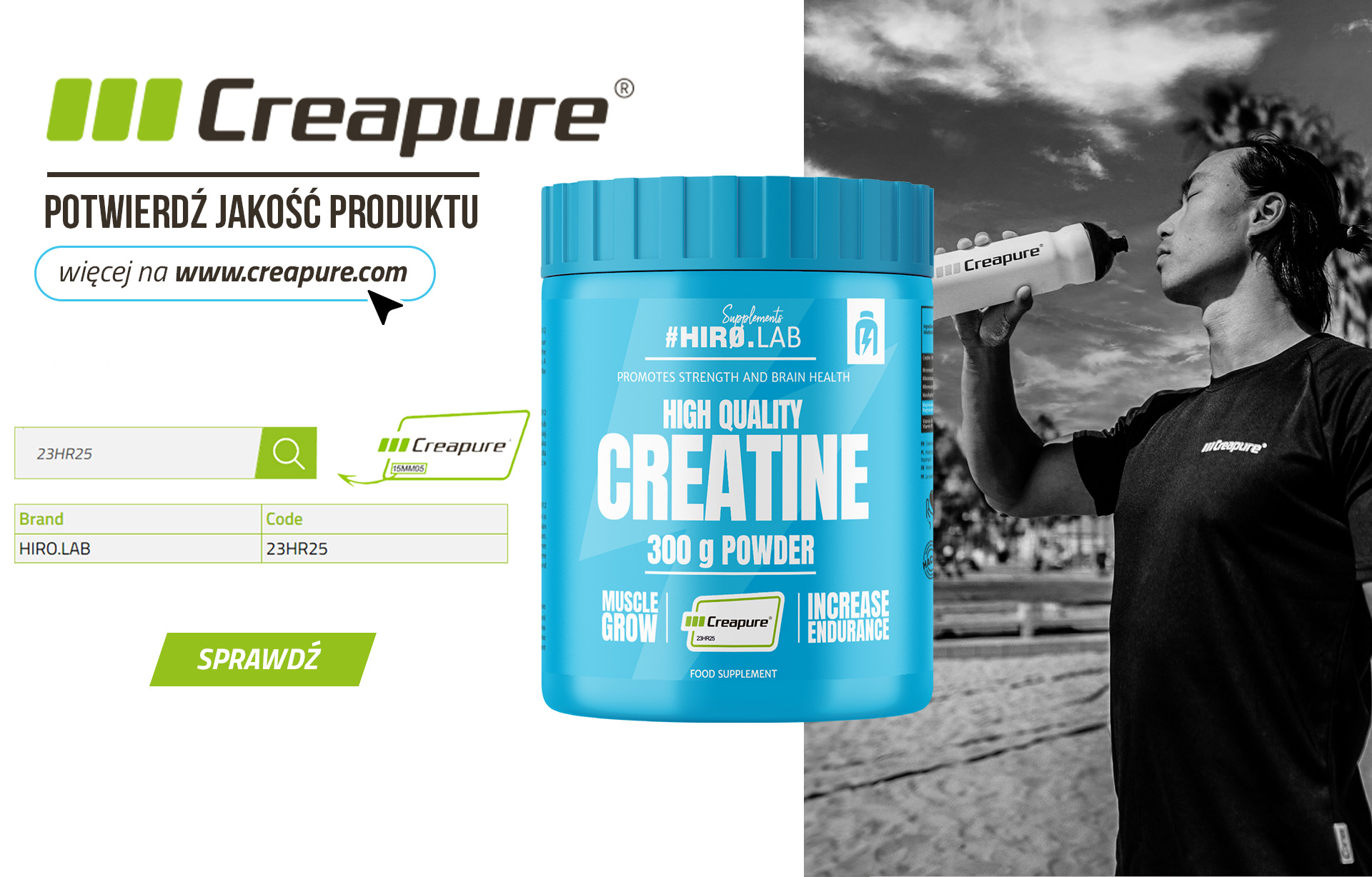 Hiro.Lab - Creapure - opatentowany monohydrat kreatyny 200 MESH