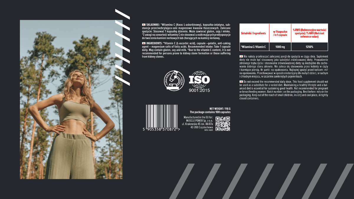 Mp Nutrition - Witamina C 1000mg - wsparcie odporności, antyoksydant