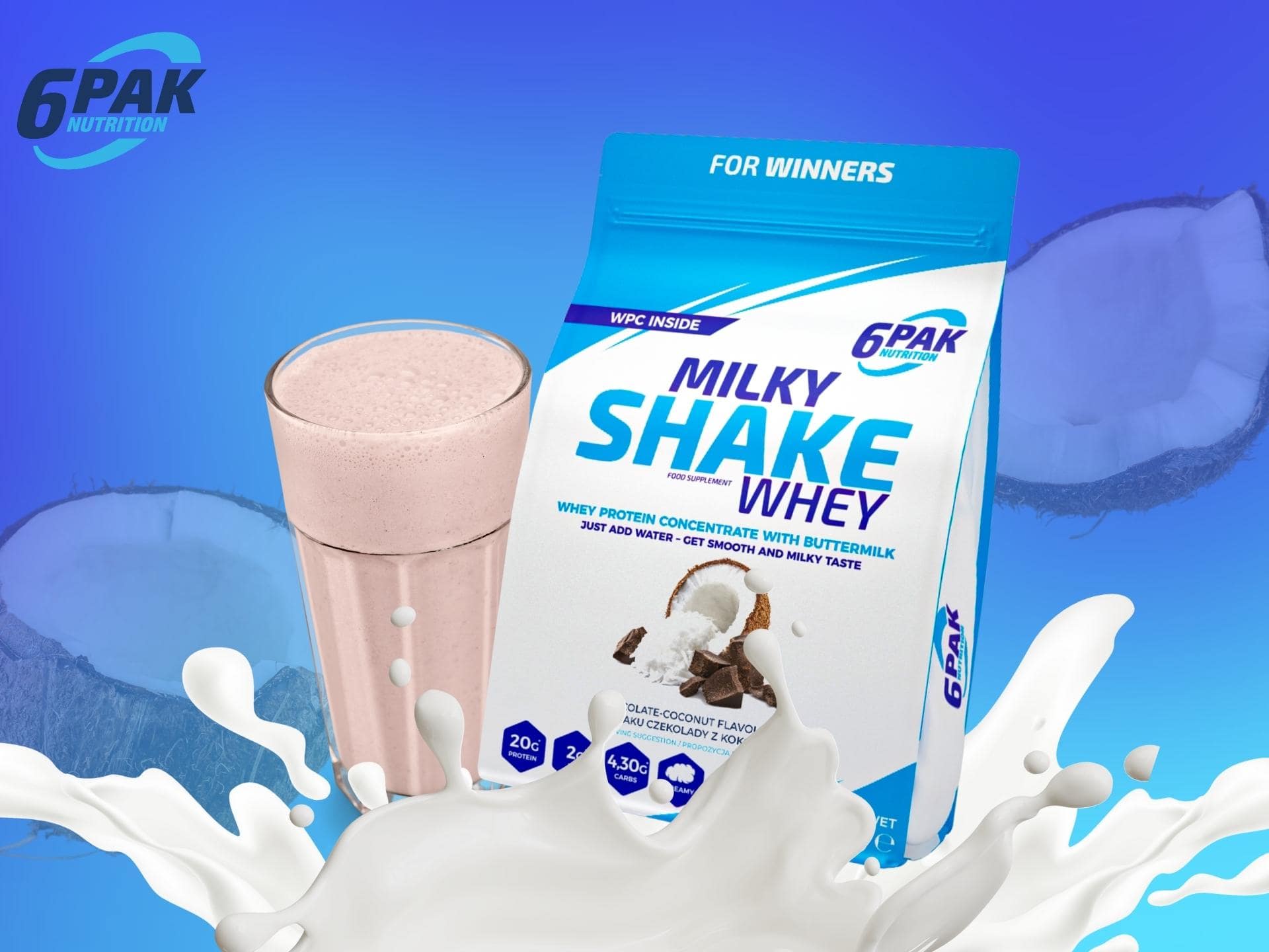 6Pak - Milky Shake Whey - supplément protéiné