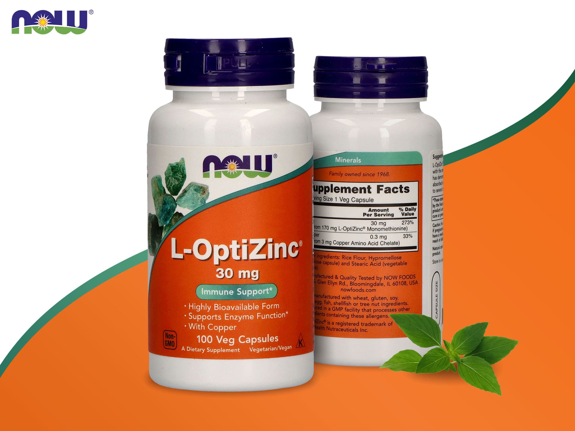 NOW L-OptiZinc 30mg
