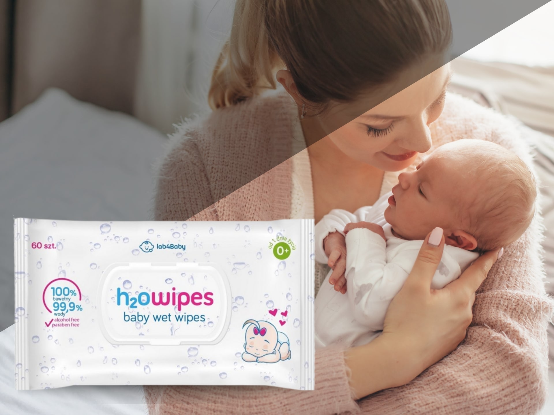 Lingettes humides pour bébés - 99% d'eau