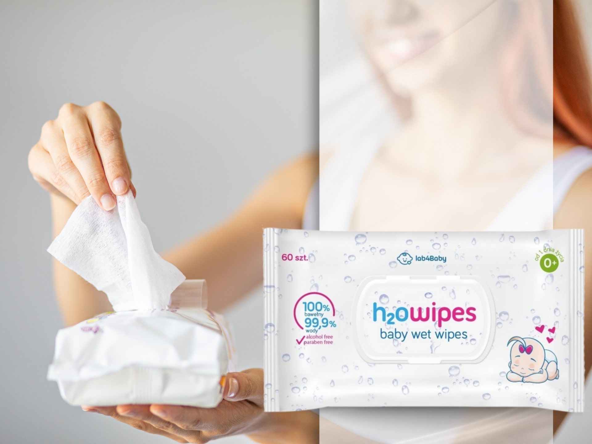 Lingettes humides pour bébés - 99% d'eau