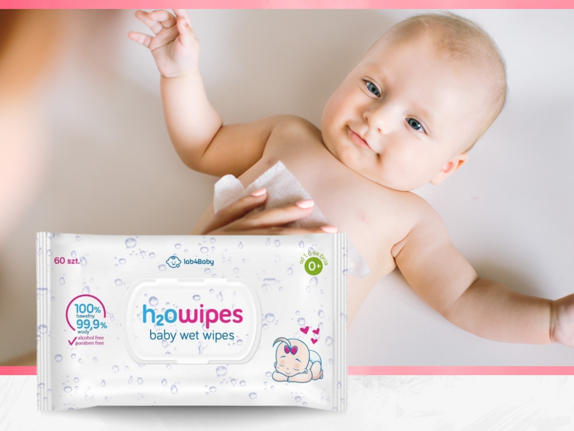 Lingettes humides pour bébés - 99% d'eau