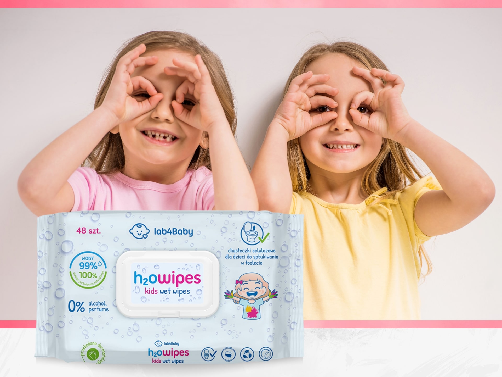Lingettes humides pour enfants - 99% d'eau - jetables dans les toilettes