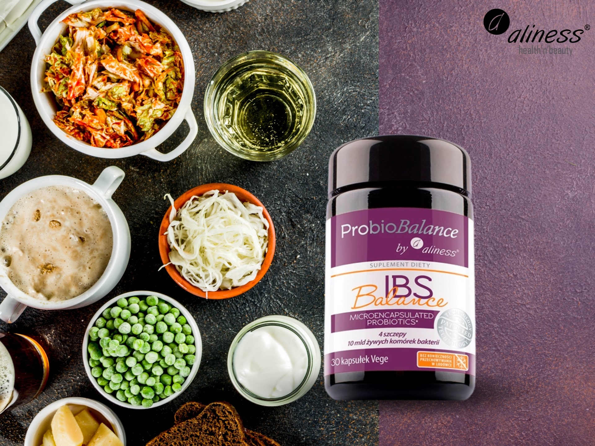 Aliness - Probiotiques 4 souches - soulagement des symptômes IBS