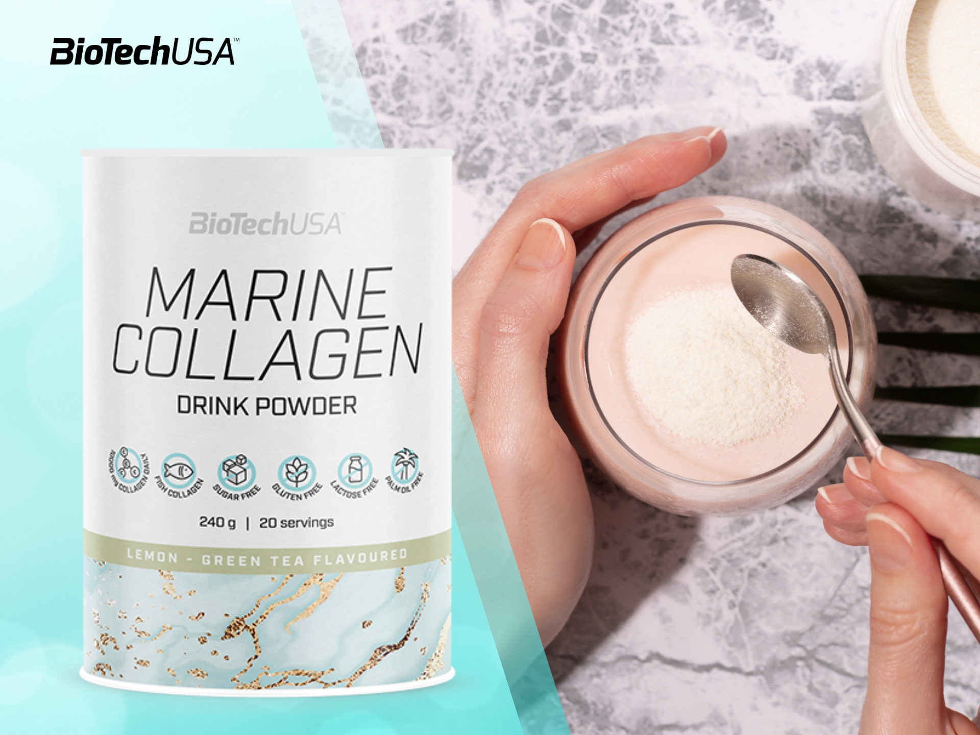 BioTech USA Marine Collagen - collagène sous forme de boisson rafraîchissante