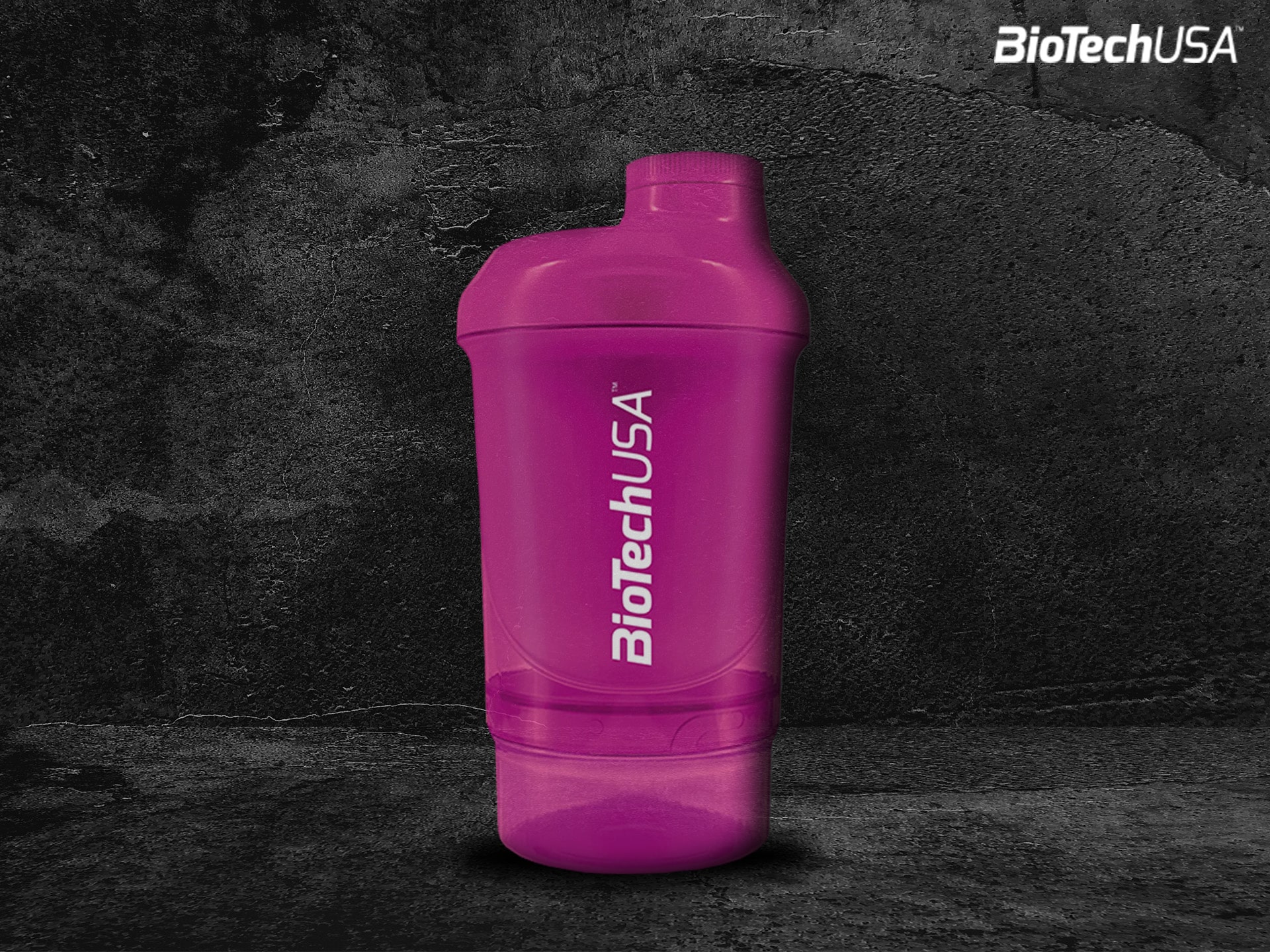 Shaker BioTech USA 300ml avec compartiment supplémentaire 150ml