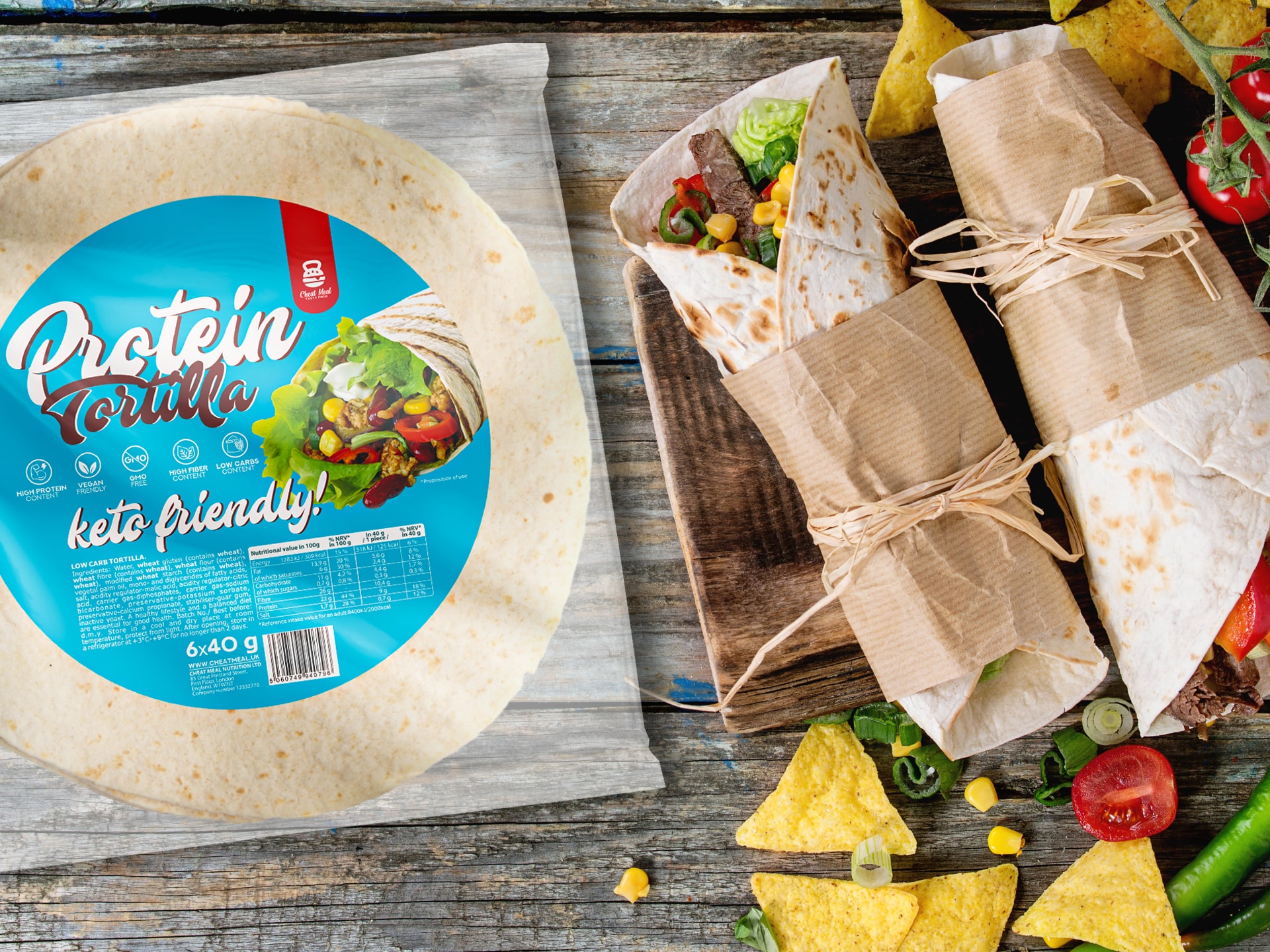 Wrapys faibles en glucides, riches en protéines, végétaliens