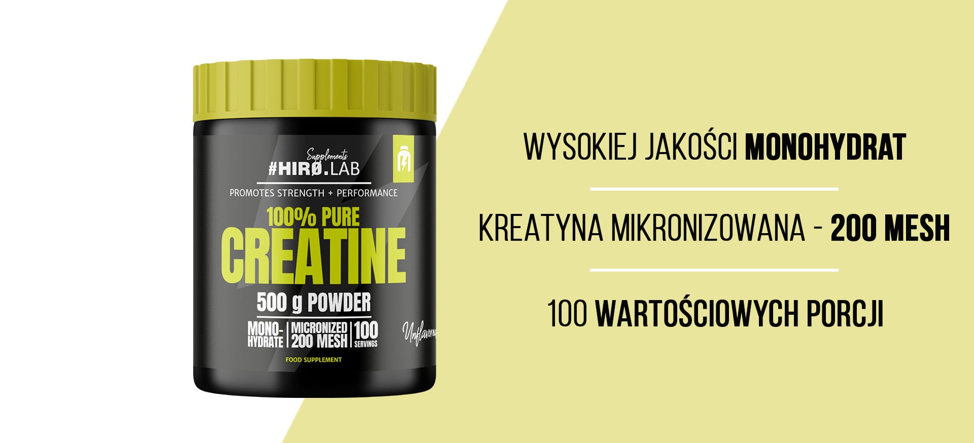 Hiro.Lab - 100% pure Creatine - czysty monohydrat kreatyny 200 MESH