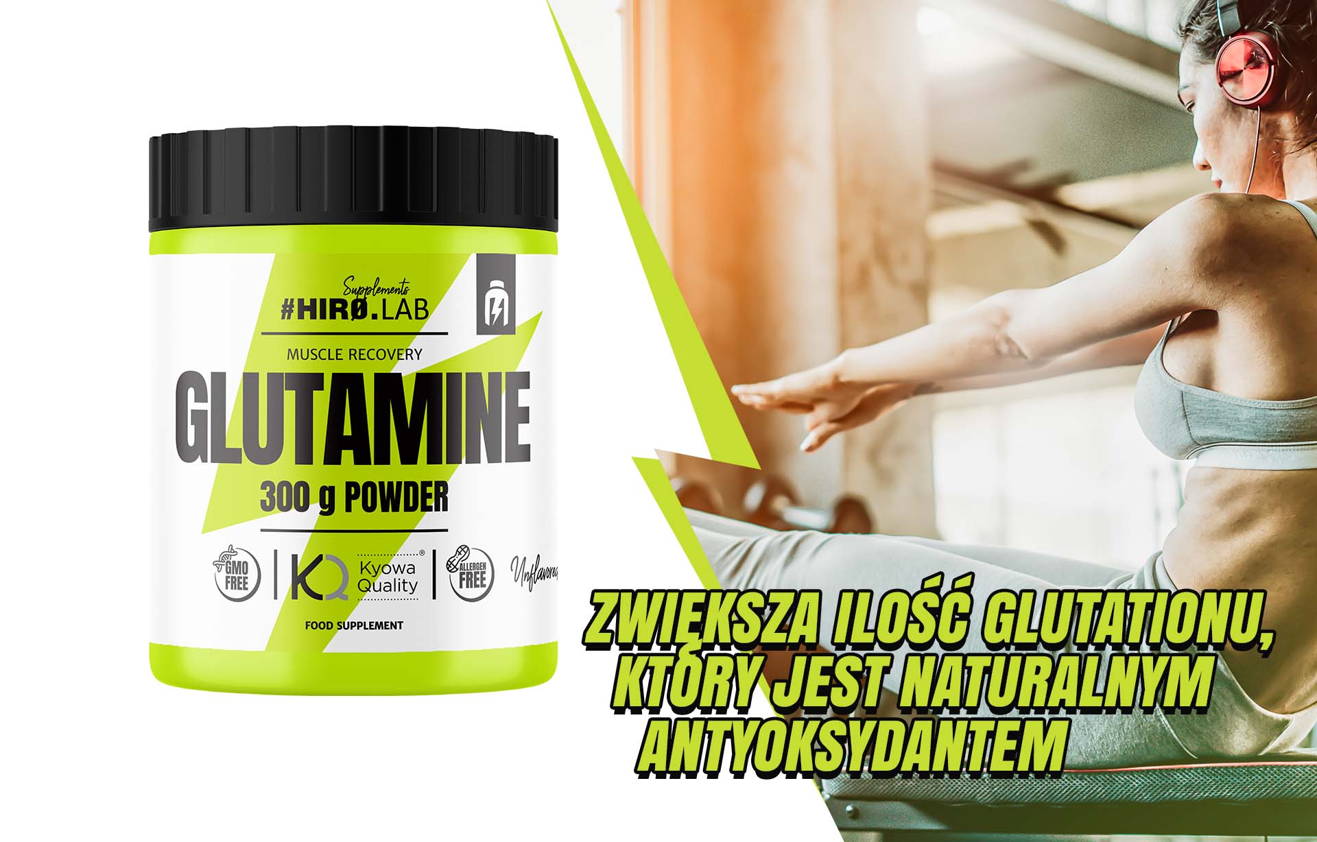 Glutamine de Hiro.Lab - un acide aminé augmentant l'endurance et soutenant l'immunité