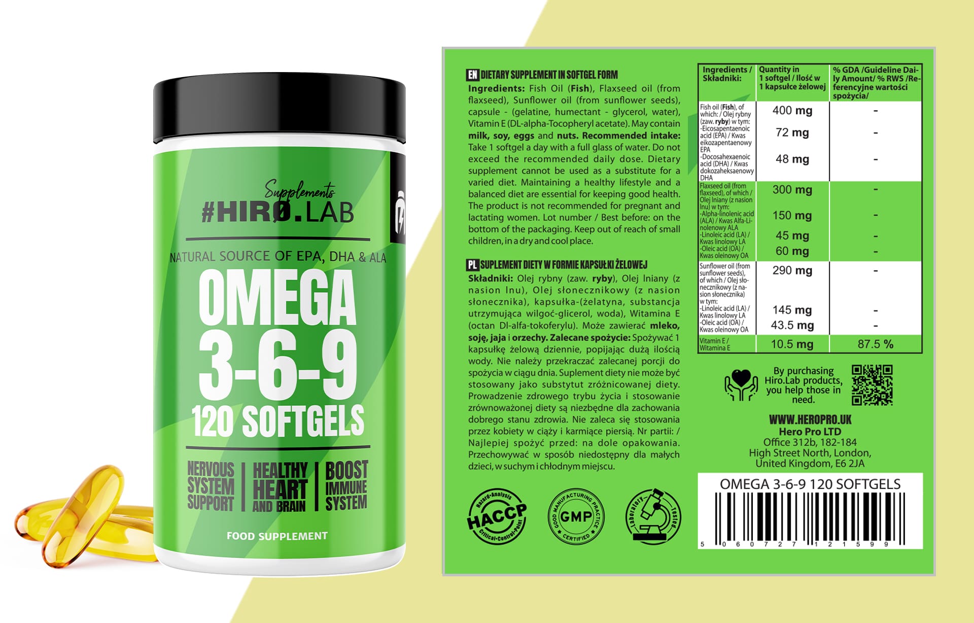 Hiro.Lab - Omega 3-6-9 - ingrédients