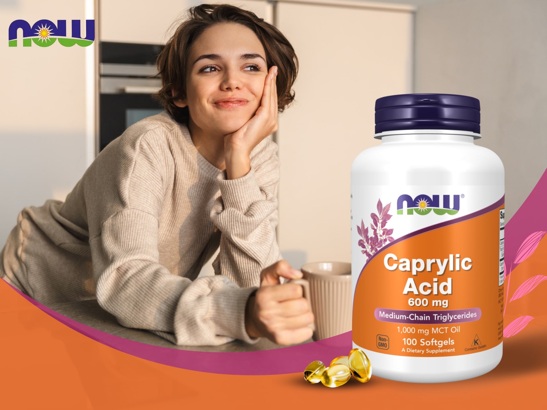 Caprylic Acid - Kwas kaprylowy od NOW Foods