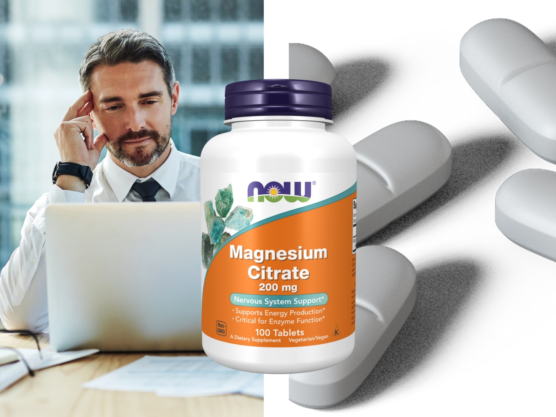 NOW - Citrate de magnésium