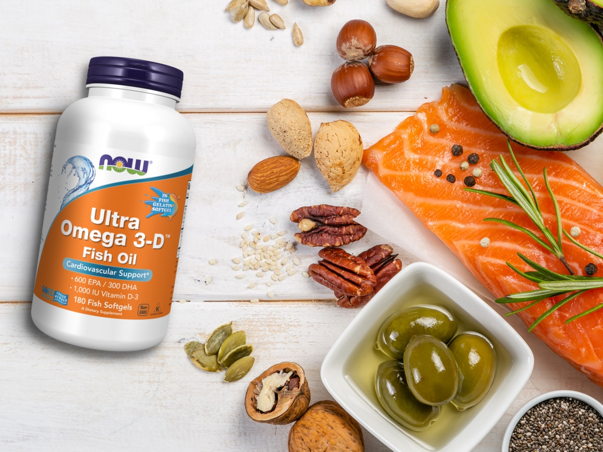NOW Foods - Oméga 3 et vitamine D3 1000 IU
