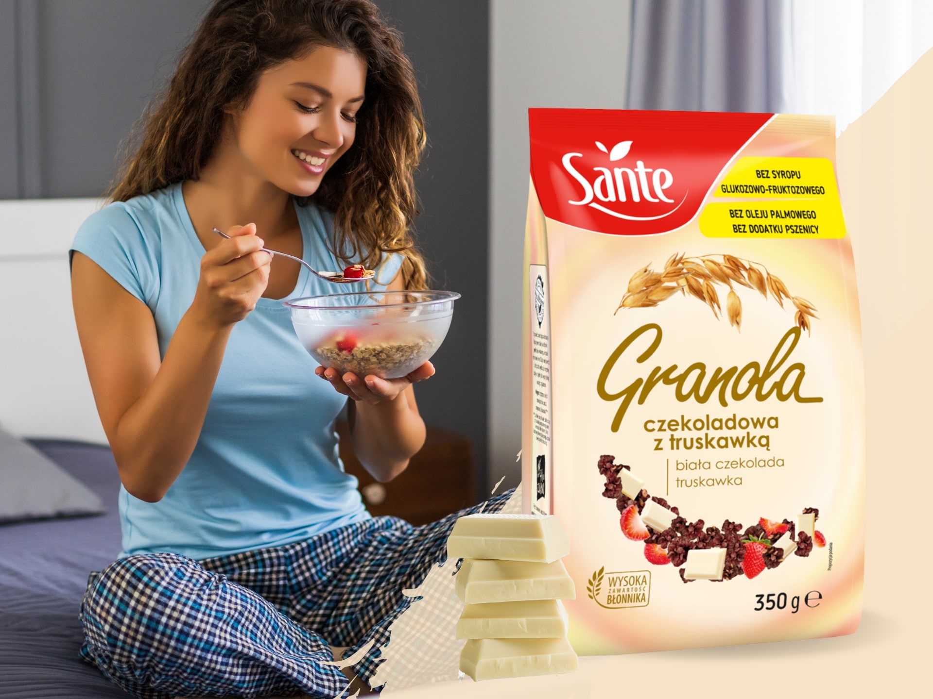 Granola z Białą Czekoladą i Truskawkami - 350g