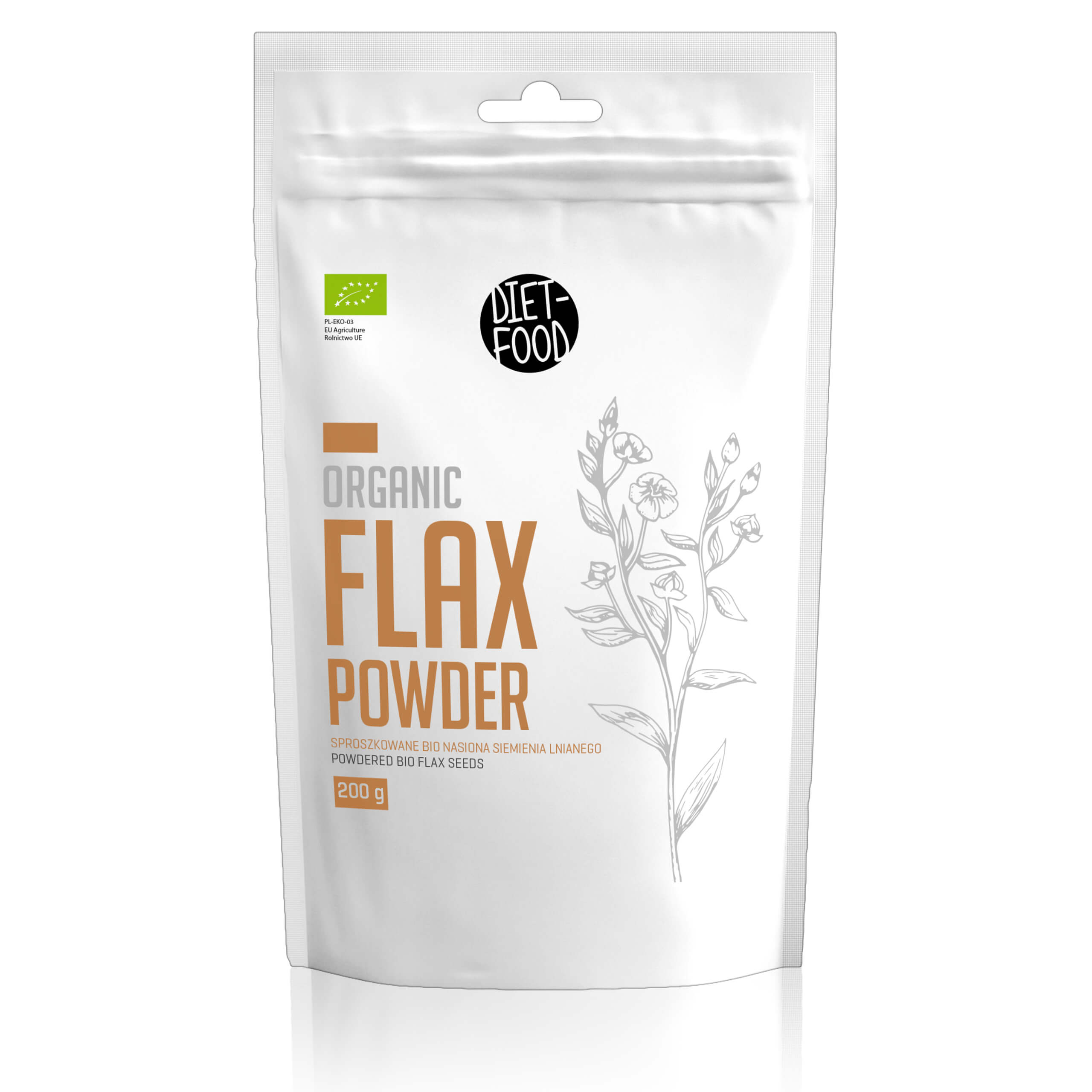 Diet Food Bio Flax Seeds Powder Étiquette 