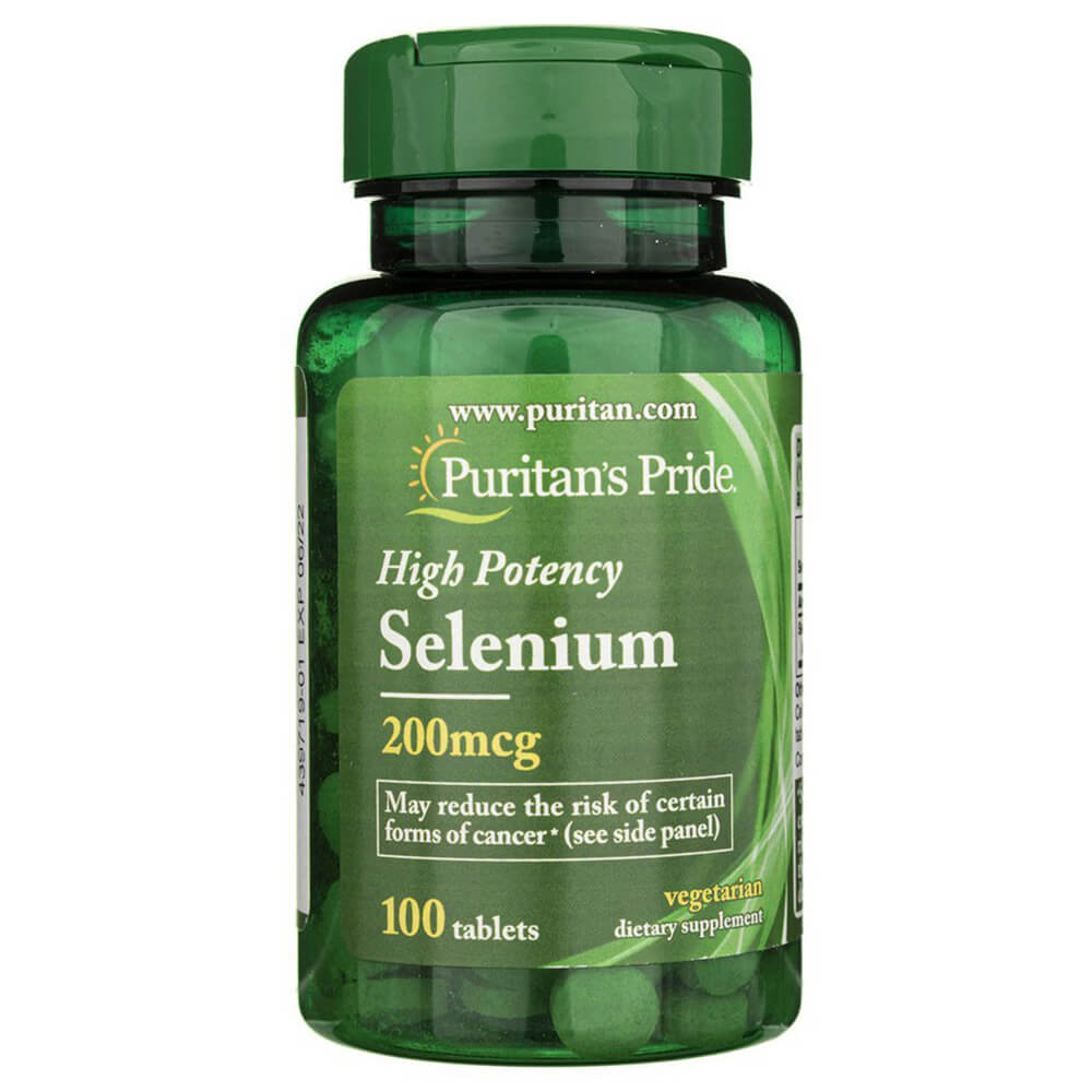 Puritan's Pride Selenium Selen 100 tab Étiquette de devant