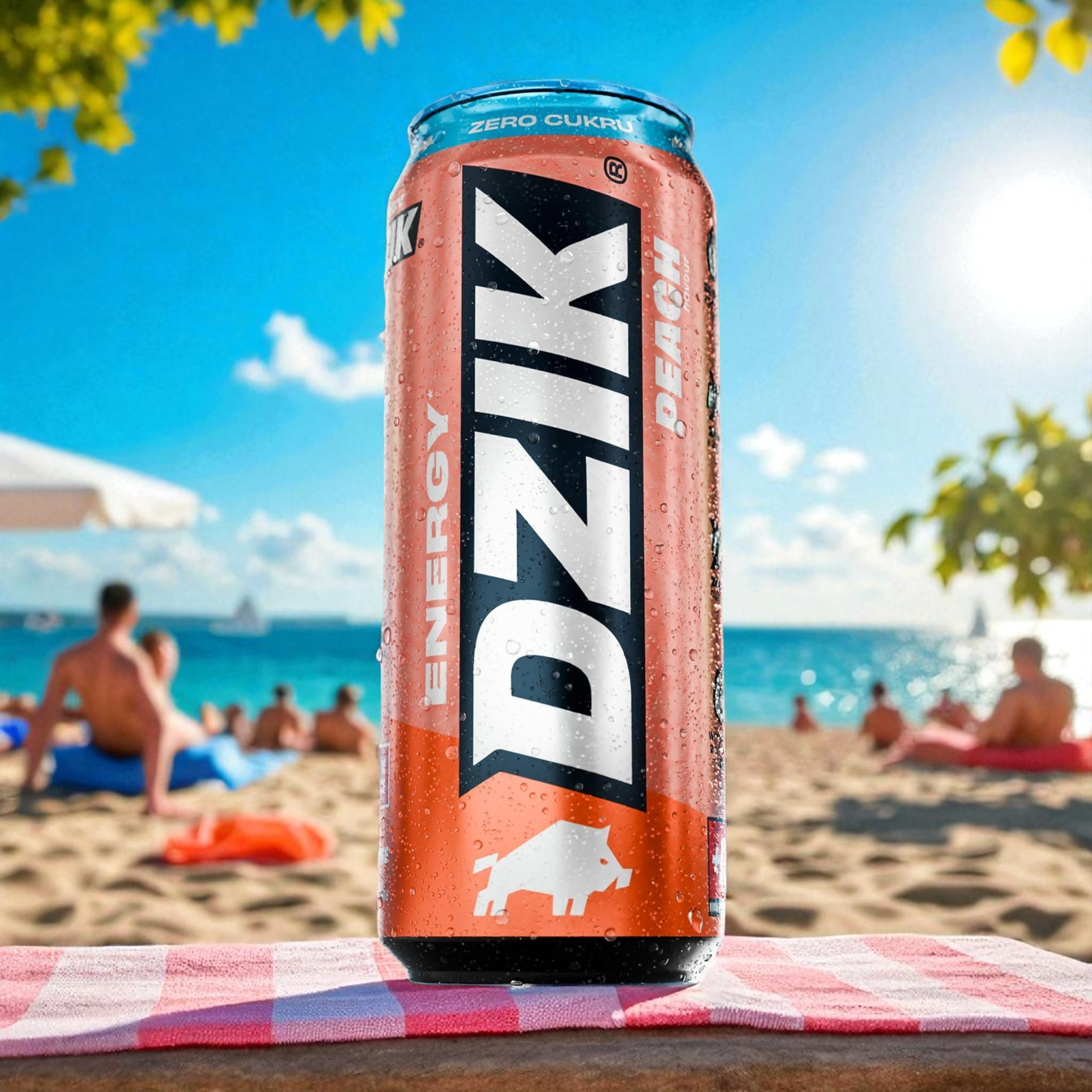 DZIK - Boisson énergisante - 500ml - Pêche