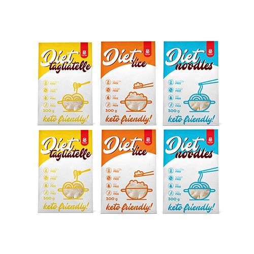 Cheat Meal Nutrition Diet 2x Tagliatelle + 2x Rice+ 2x Noodles - 6x 400g (6x 300g netto) - Pâtes diététiques