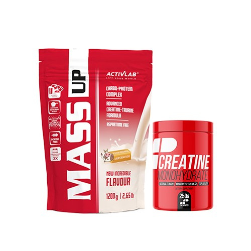 ACTIVLAB Mass Up - 1200g - Fudge (fudge) + MP SUPPS Creatine Monohydrate 200 MESH - 250g