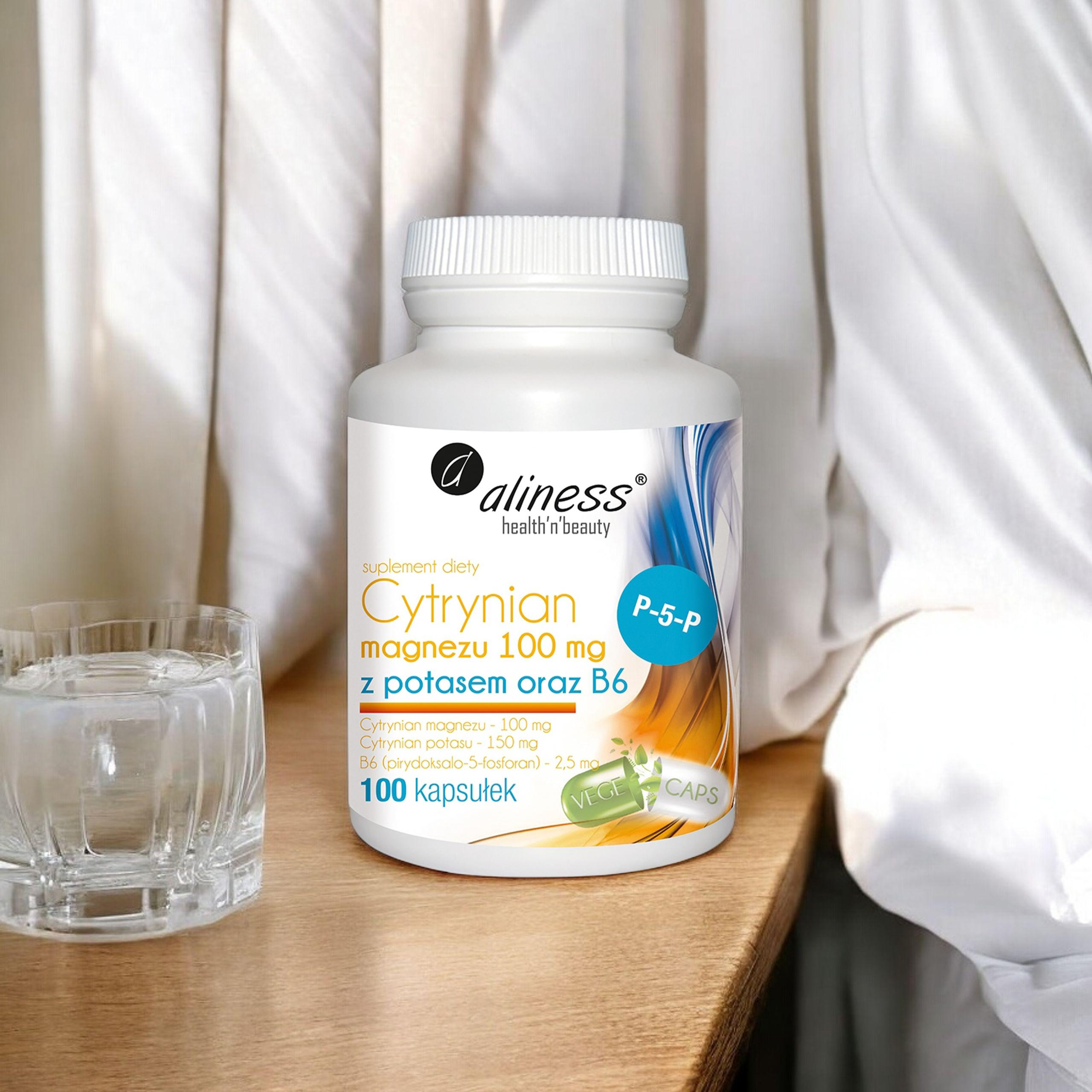 ALINESS Citrate de magnésium 100mg avec Potassium et B6 - 100 caps