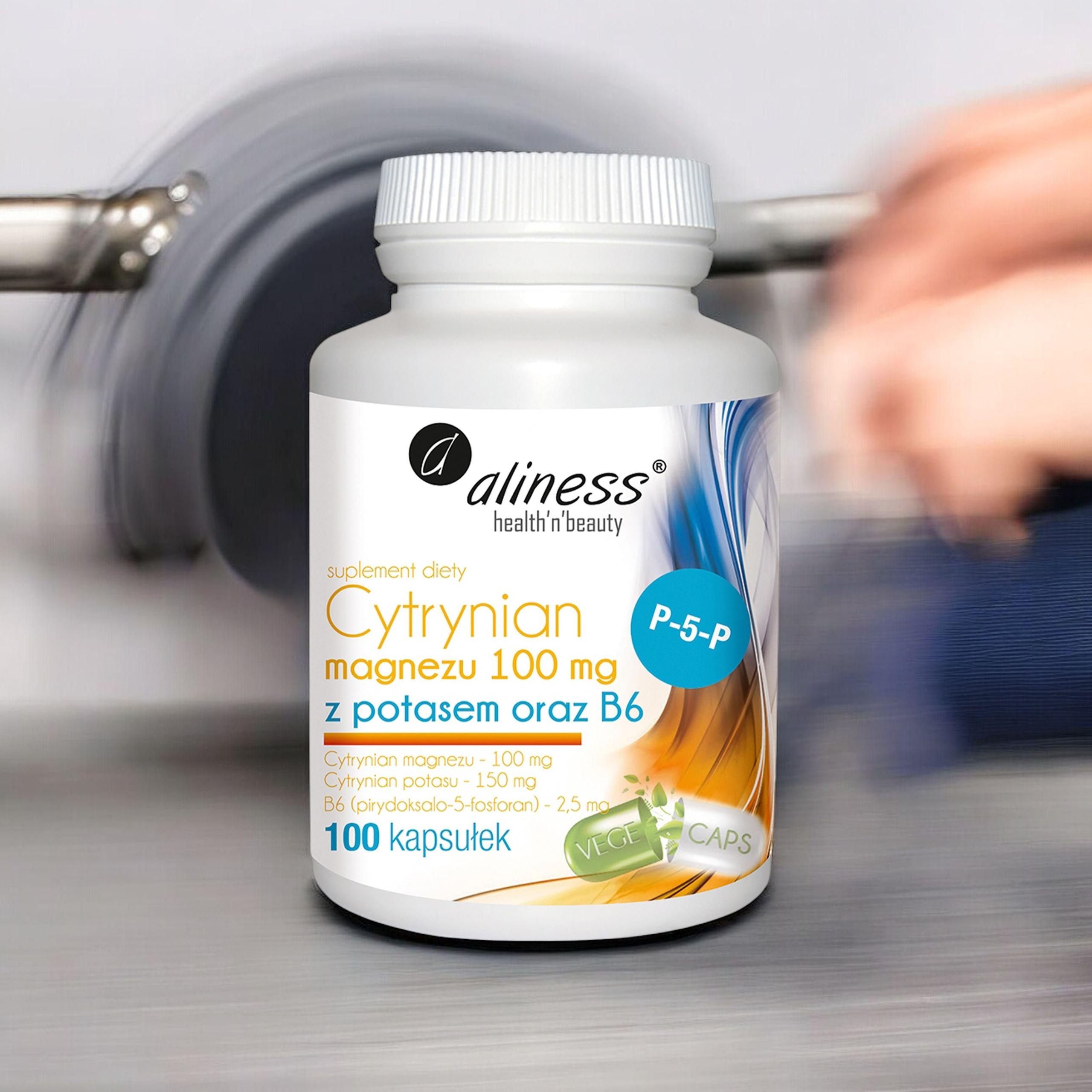 ALINESS Citrate de magnésium 100mg avec Potassium et B6 - 100 caps