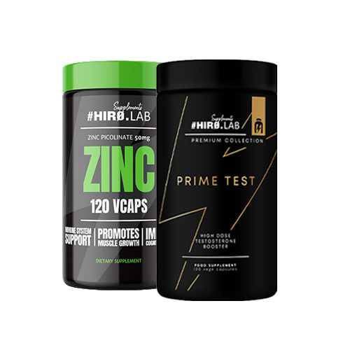 Pack: HIRO.LAB Prime Test - 120vcaps. + HIRO.LAB Zinc - 120 vcaps
