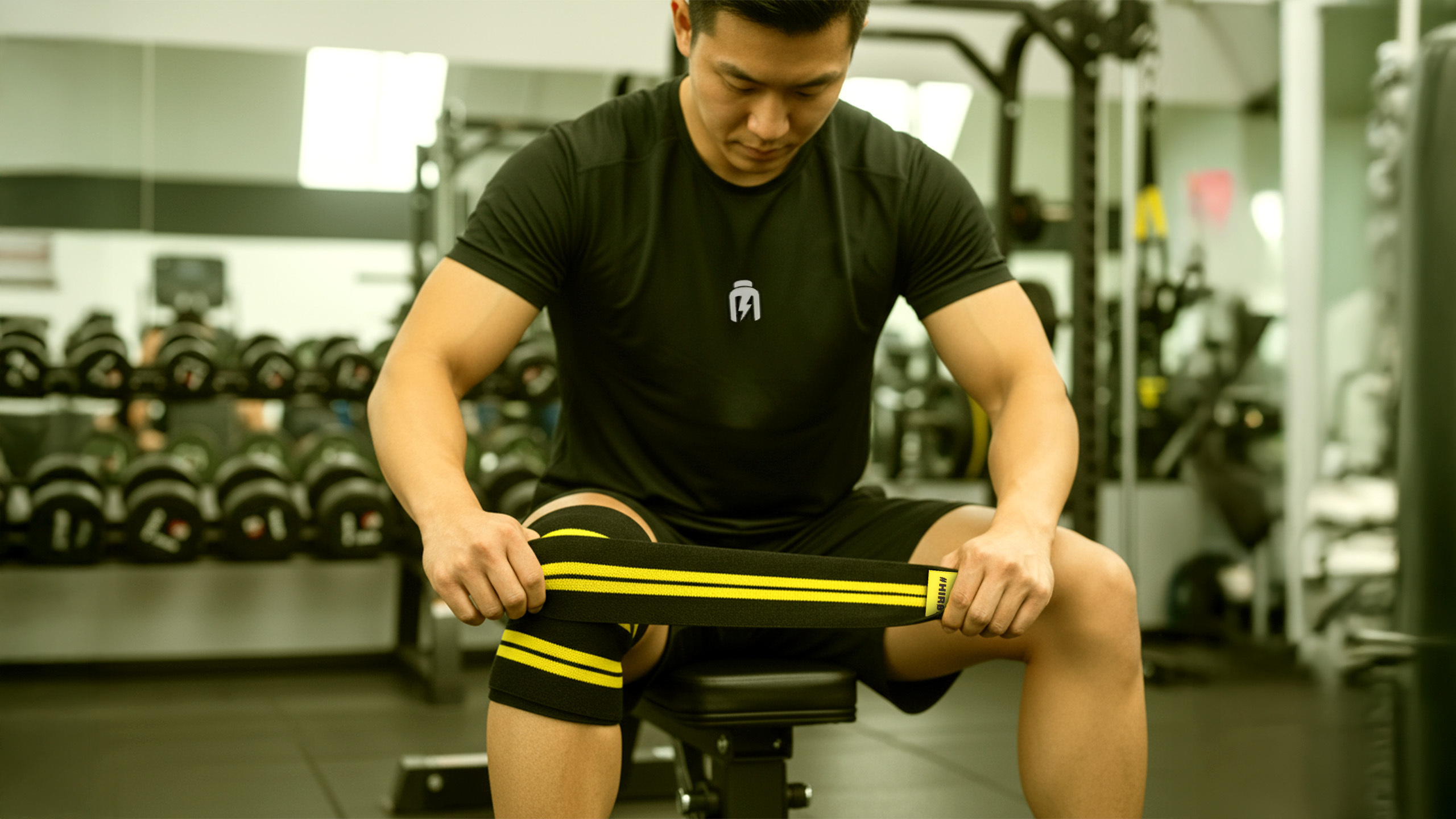 HIRO.LAB Knee Wraps - Rubber Logo New - Bandes de genoux