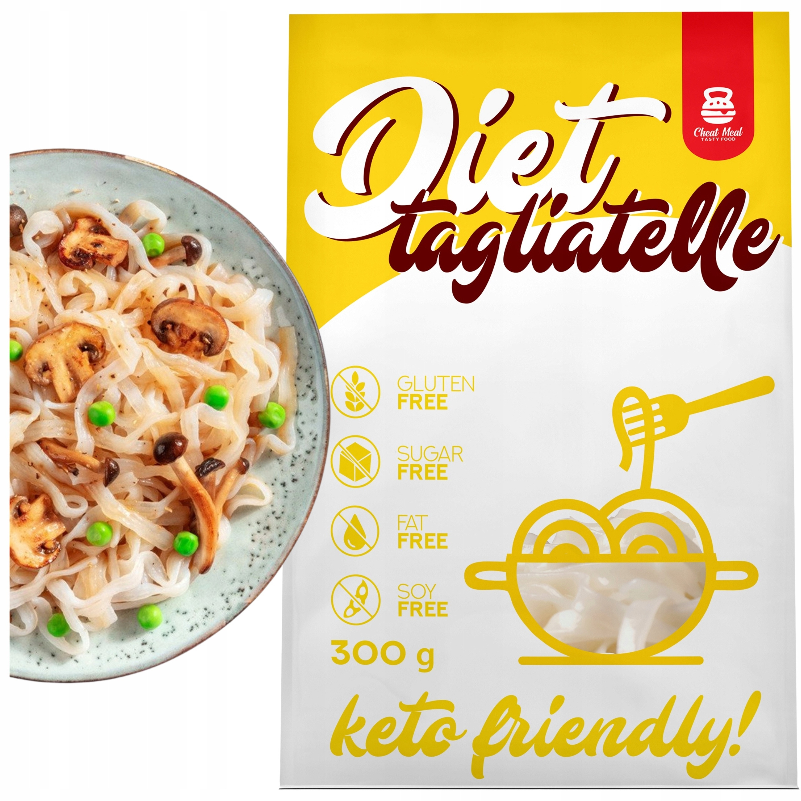 Makaron Konjac Tagliatelle 400g + OLEJ RZEPAKOWY w sprayu Cheat ZESTAW