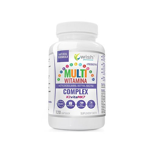 WISH Pharmaceutical Multivitamin Complex + Prébiotique - 120caps.