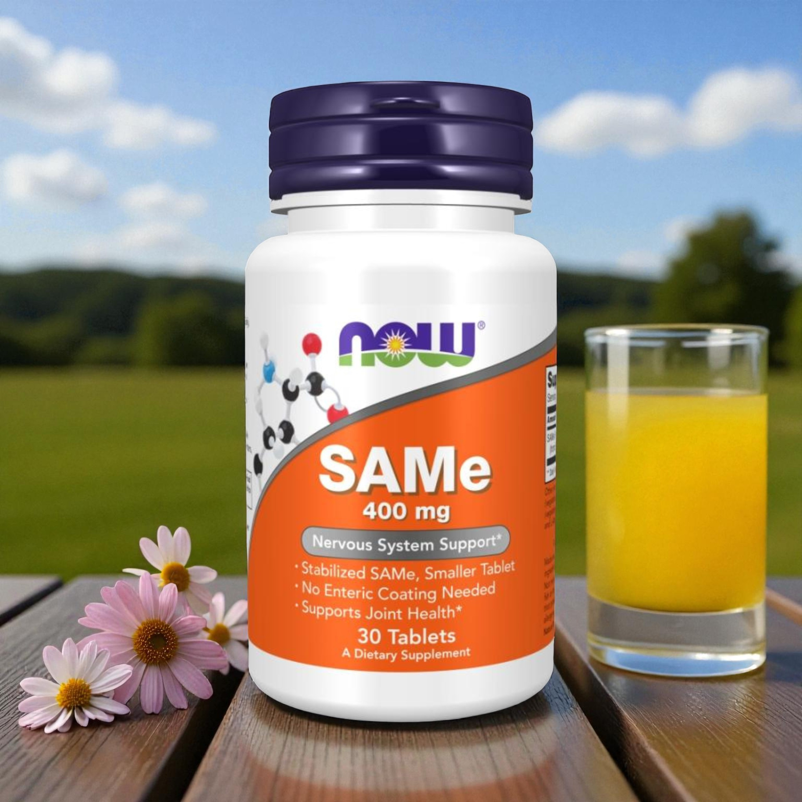 NOW - SAMe S-Adénosyl L-Méthionine - 400 mg - 30 comprimés