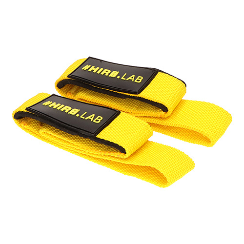 HIRO.LAB Cotton Strap - Rubber Logo New - Yellow - Sangles pour soulever des poids