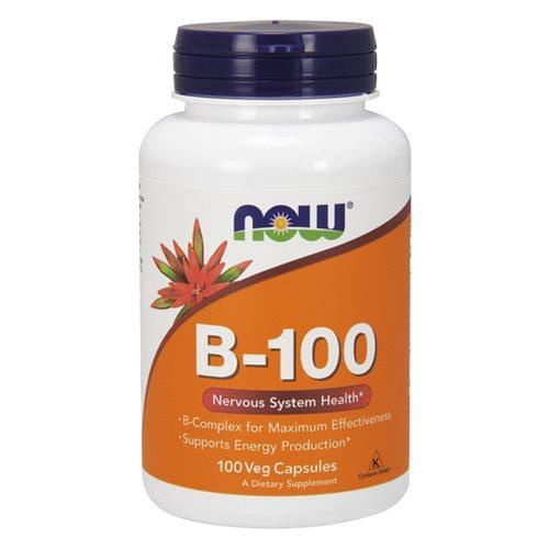NOW Vitamin B-100 - 100veg caps. (capsules véganes)