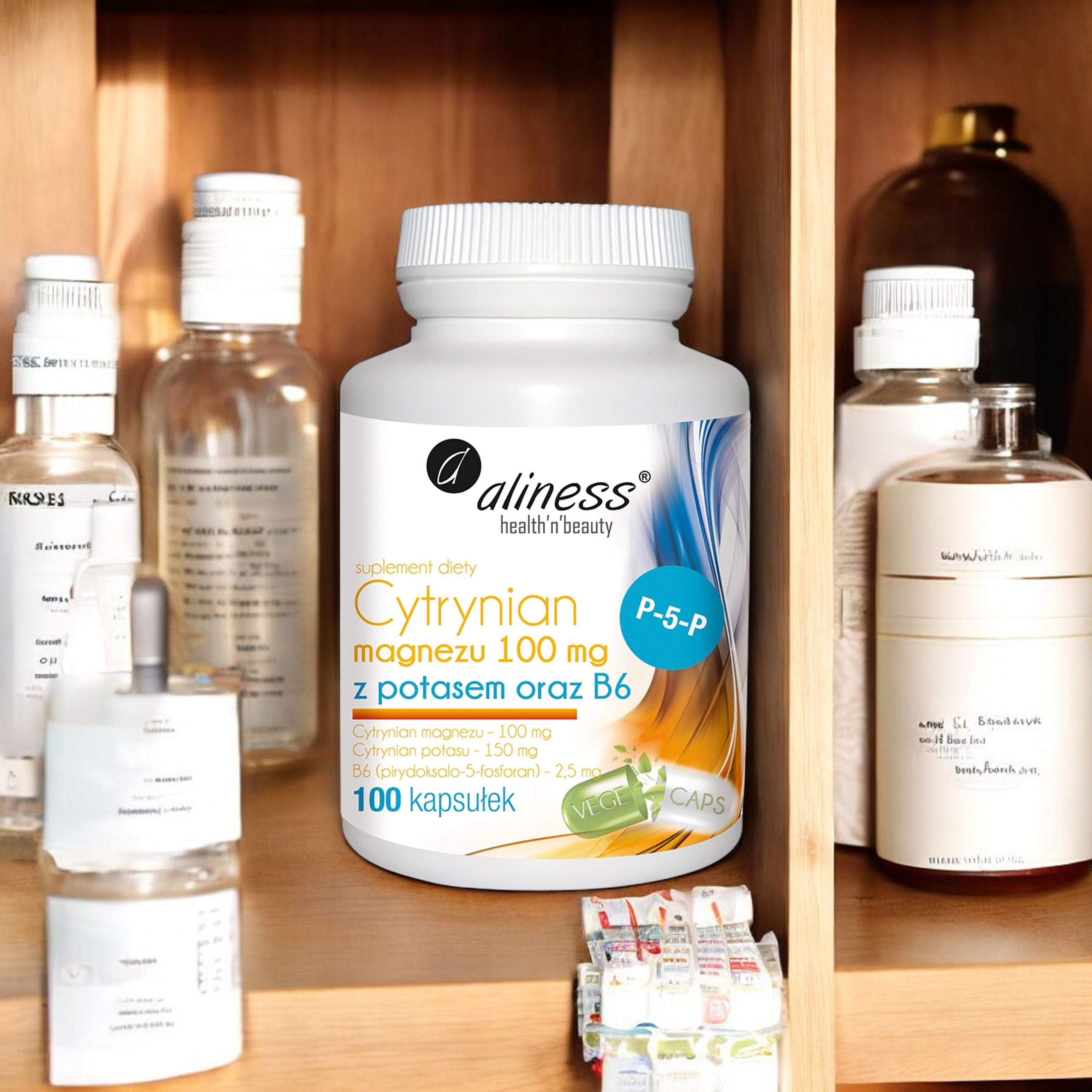 ALINESS Citrate de magnésium 100mg avec Potassium et B6 - 100 caps