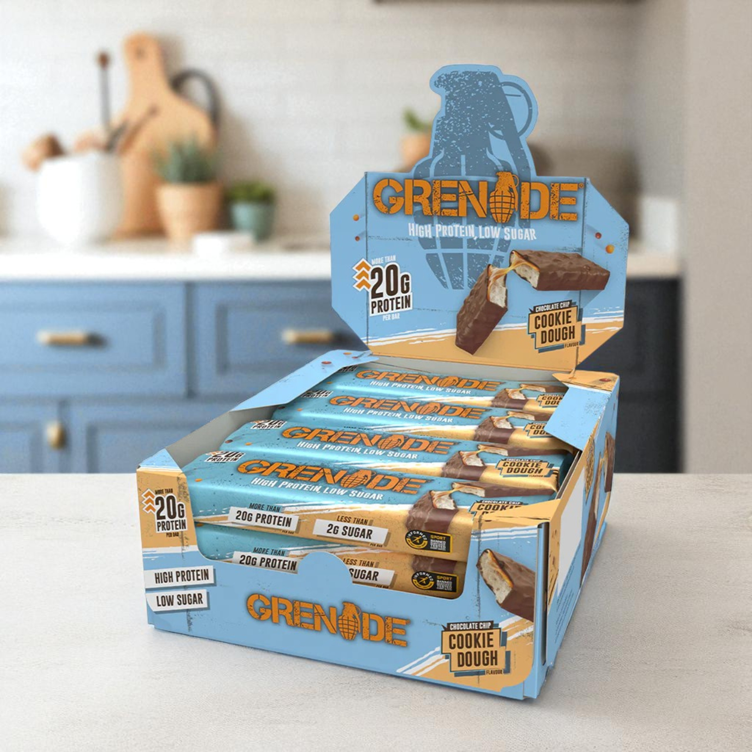 GRENADE - Barre Protéinée - 60g x12 - Chocolate Chip Cookie Dough