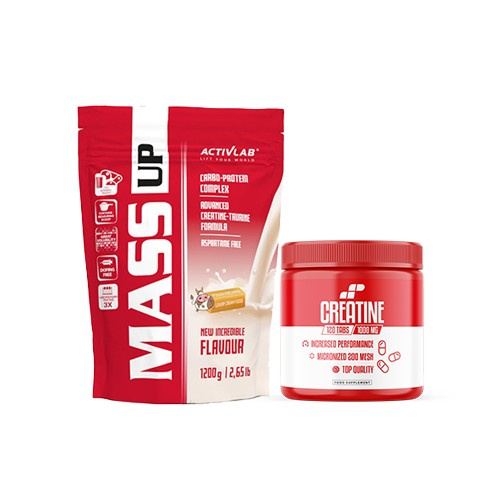 Zestaw ACTIVLAB | MP SPORT Mass Up - 1200g - Fudge (caramel) + MP Creatine 1000mg - 120tabs